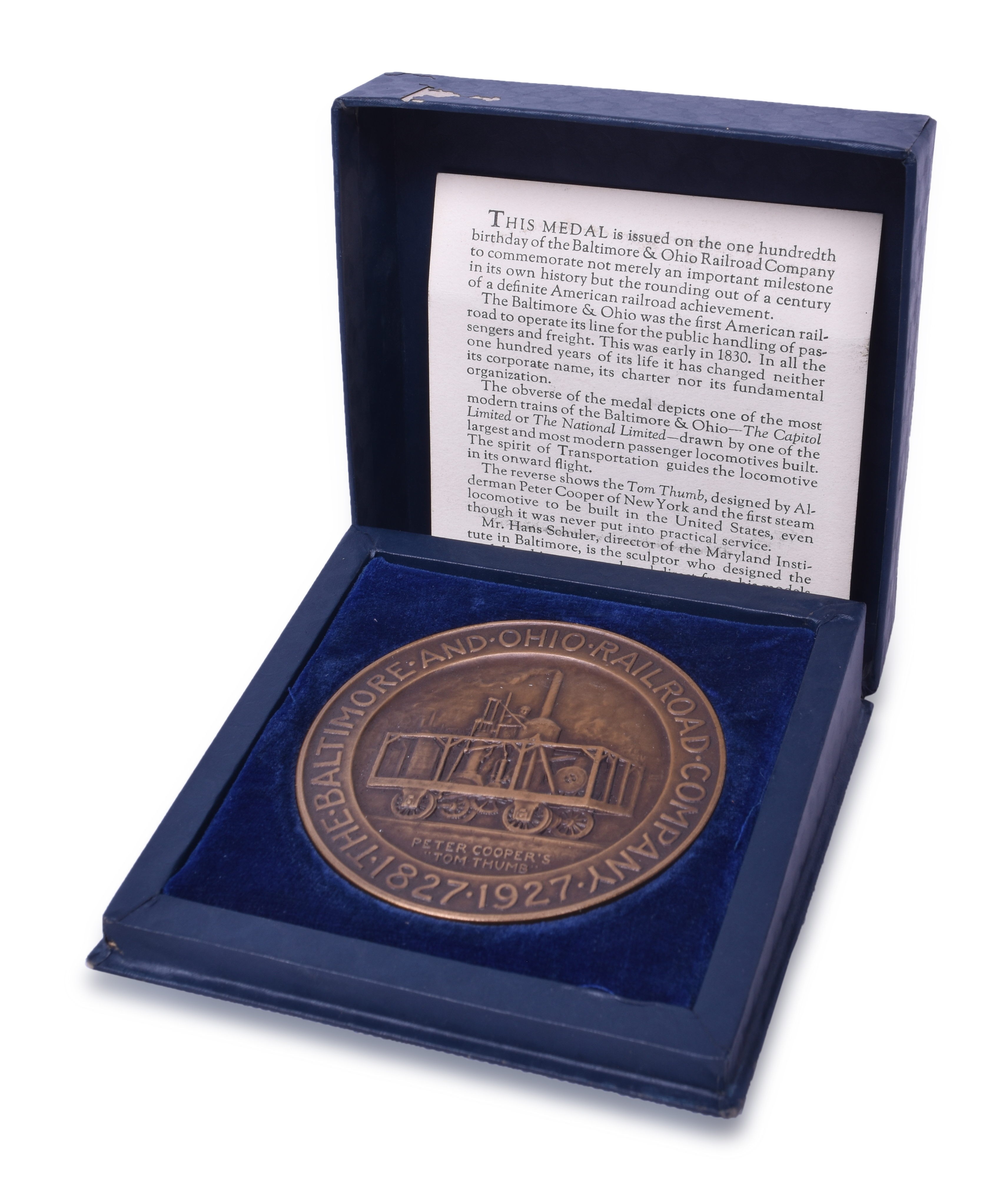 3014 - Baltimore and Ohio Railroad Bronze Centennial Medallion thumbnail