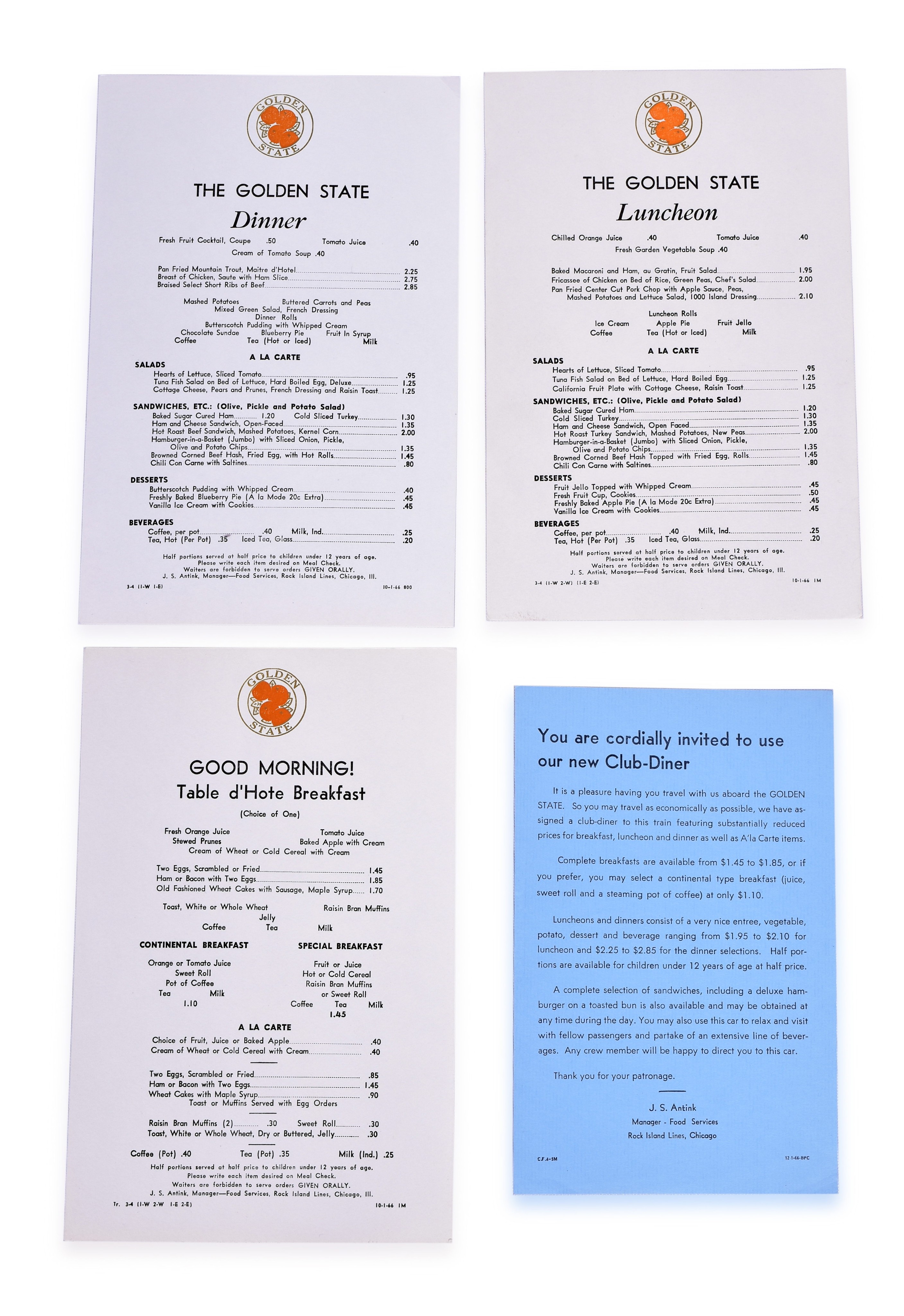 3037 - The Golden State Railroad 1966 Menus thumbnail