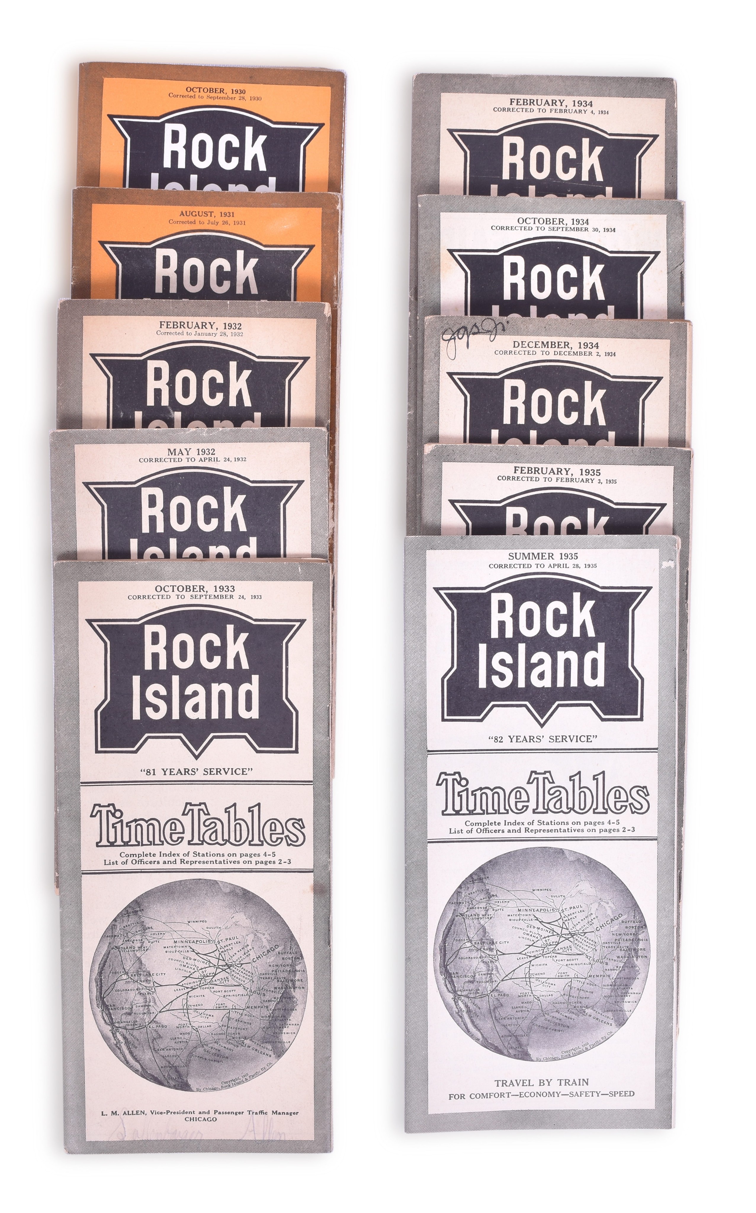 3053 - Rock Island Railroad Chicago 1930's Timetables thumbnail