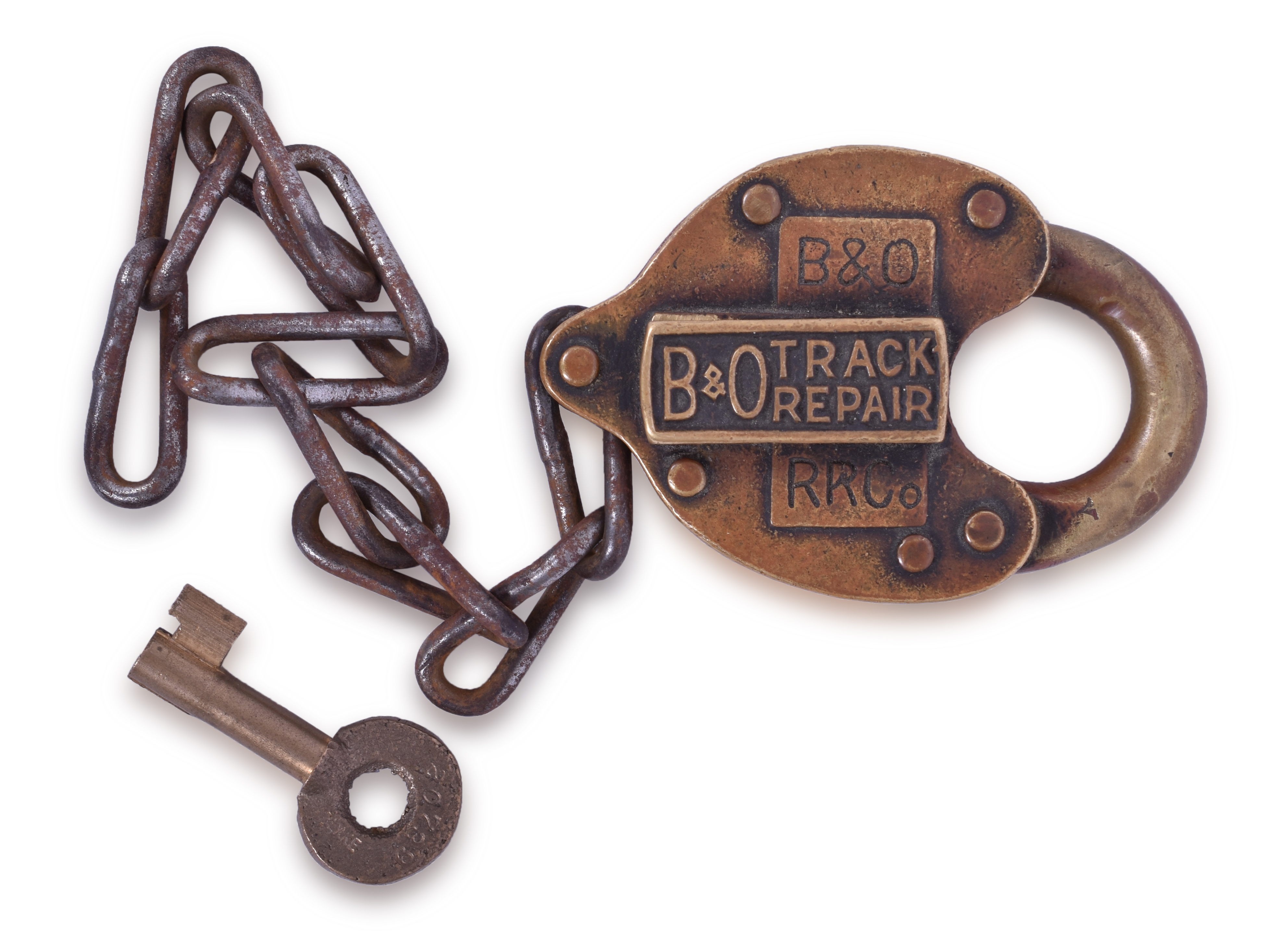 3072 - Baltimore and Ohio Railroad Track Repair Brass Lock thumbnail