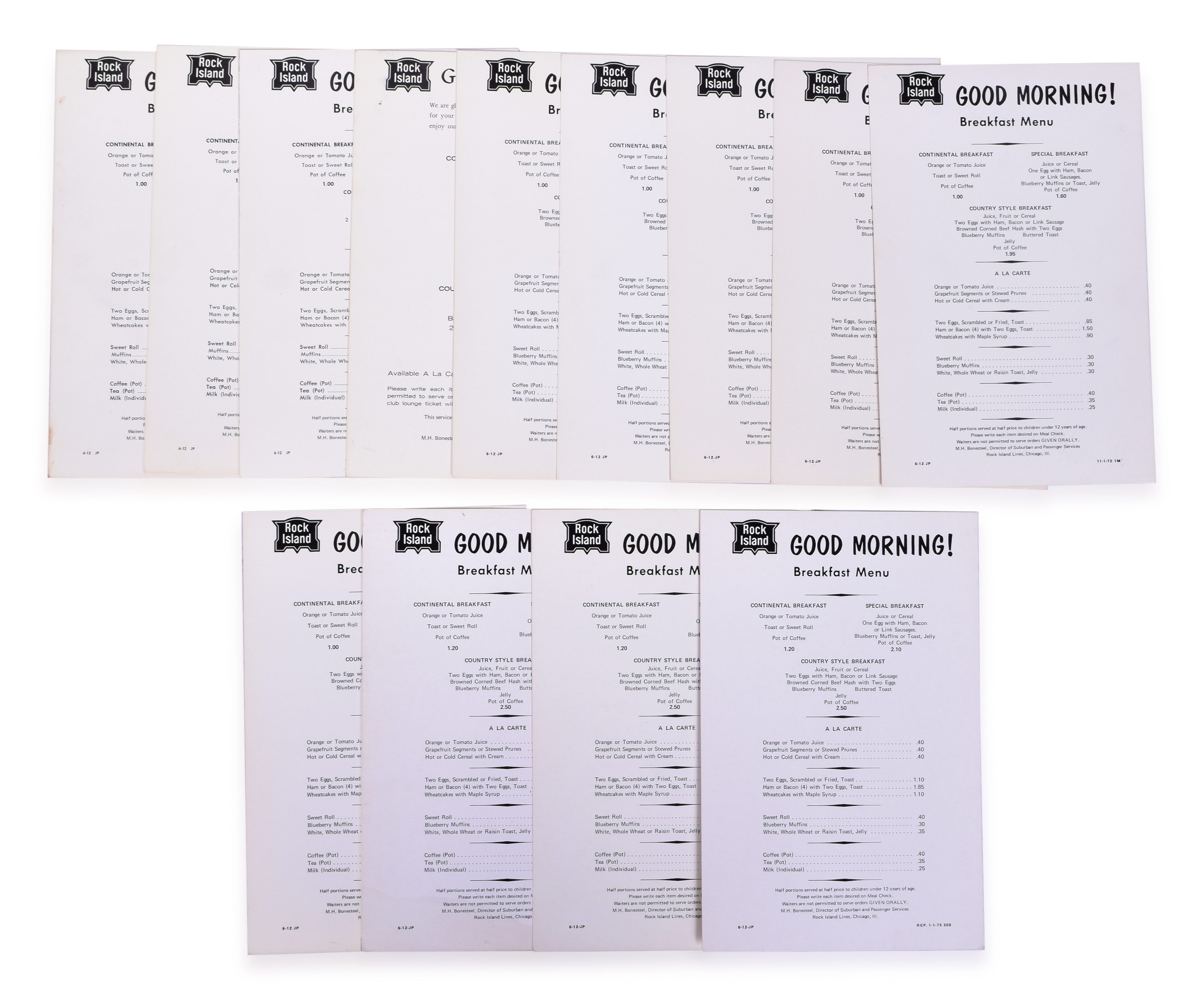 3119 - Rock Island Lines Railroad Breakfast Menus thumbnail