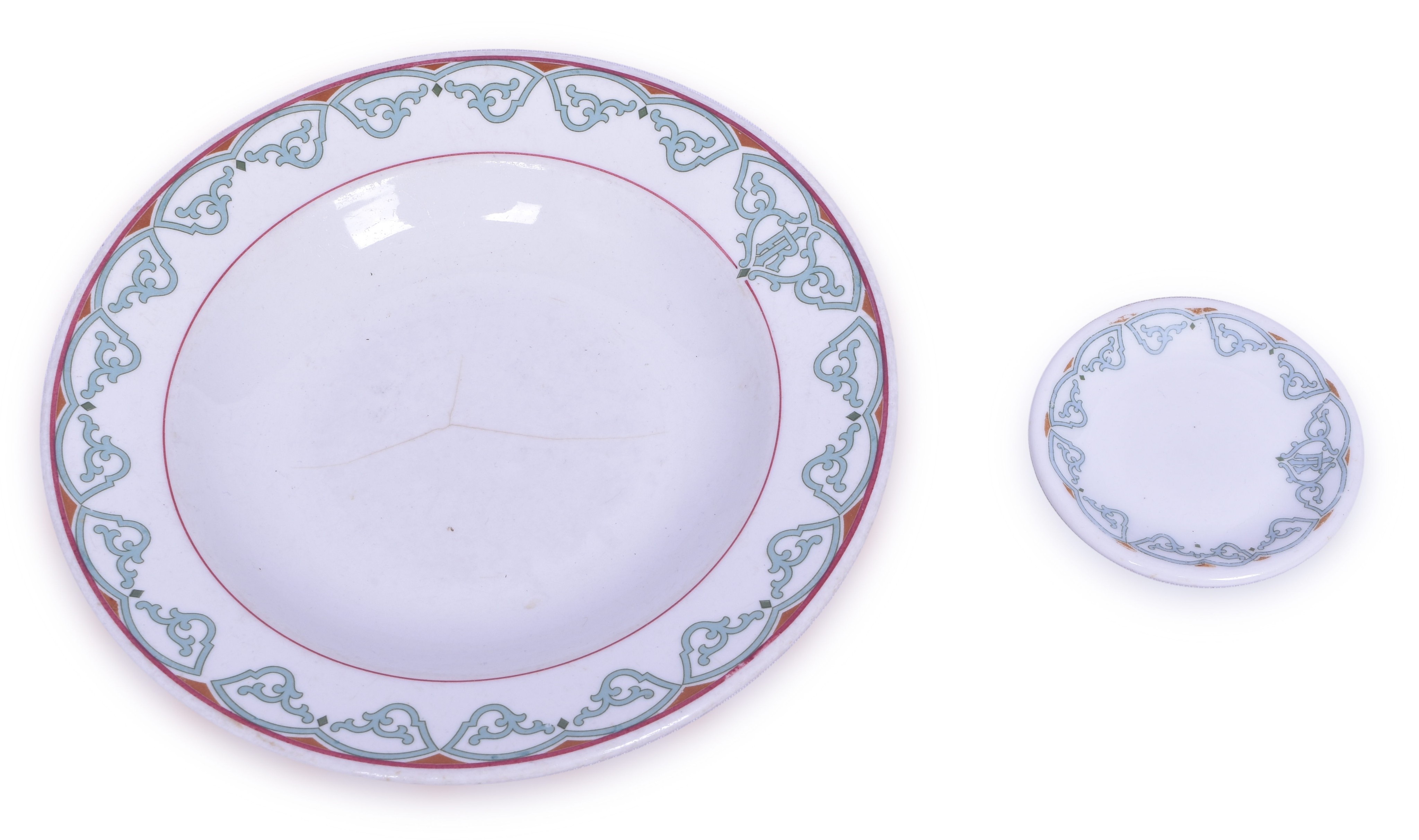 3121 - Rock Island Lines Railroad Rimmed Bowl & Butter Pat thumbnail