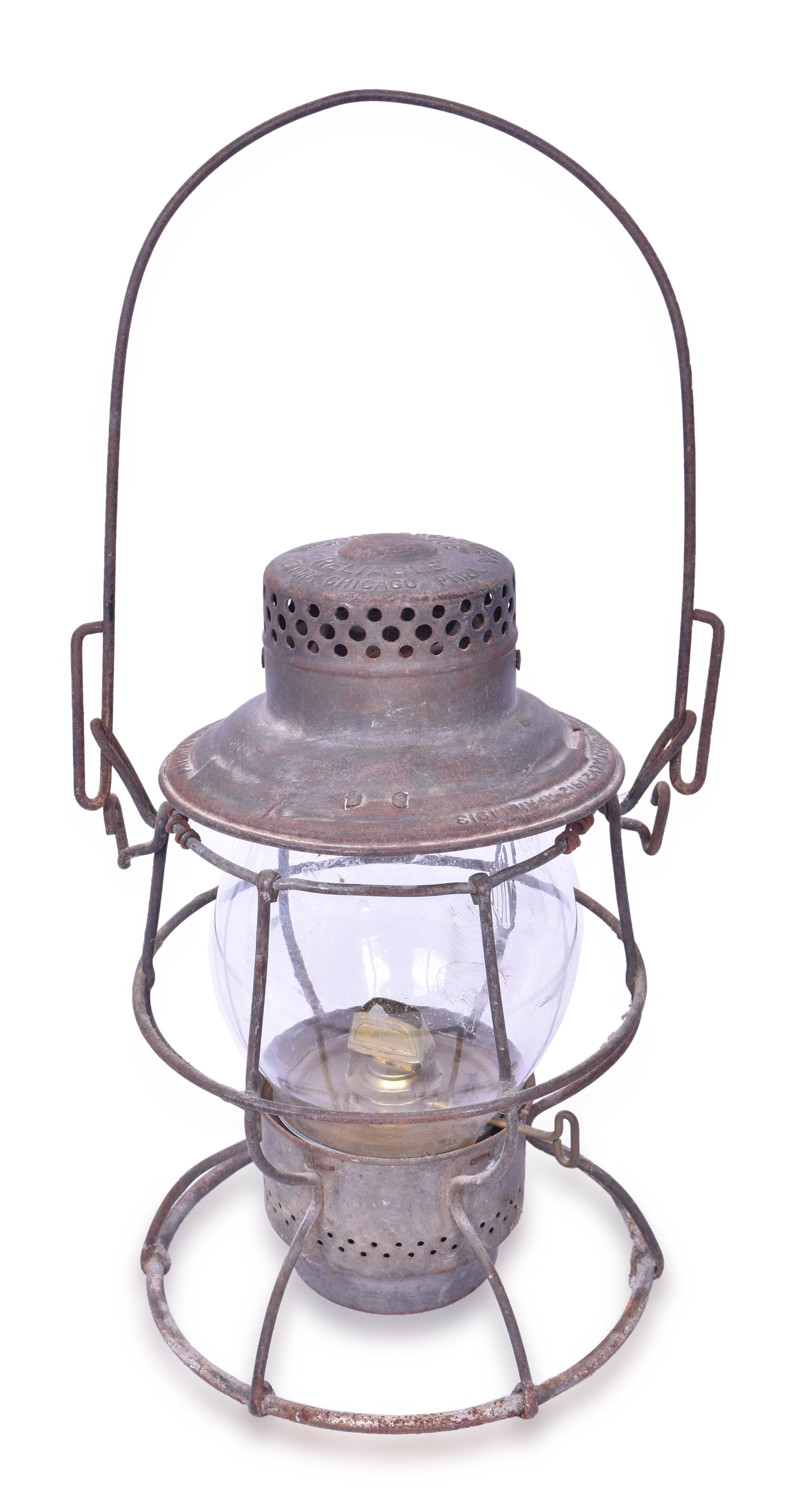 3128 - Adlake Reliable Illinois Central Lantern With Clear Cast Globe thumbnail