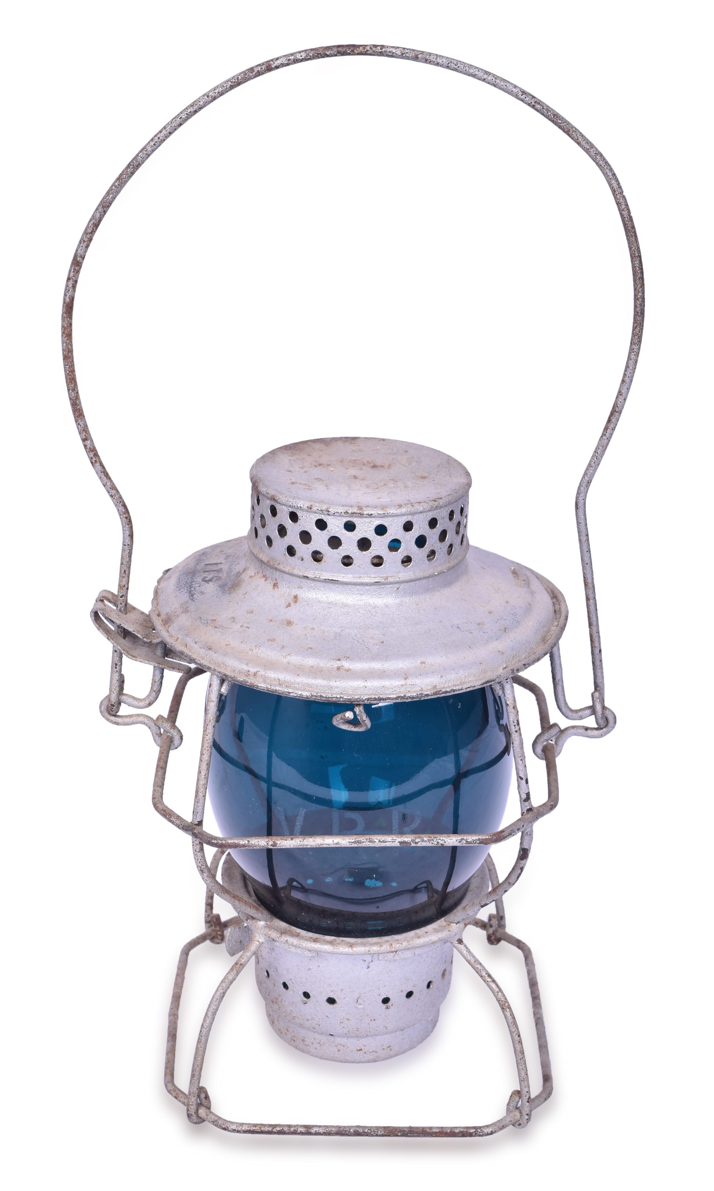 3136 - Handlan Illinois Traction System Lantern w. Green Vandalia Railroad Globe thumbnail