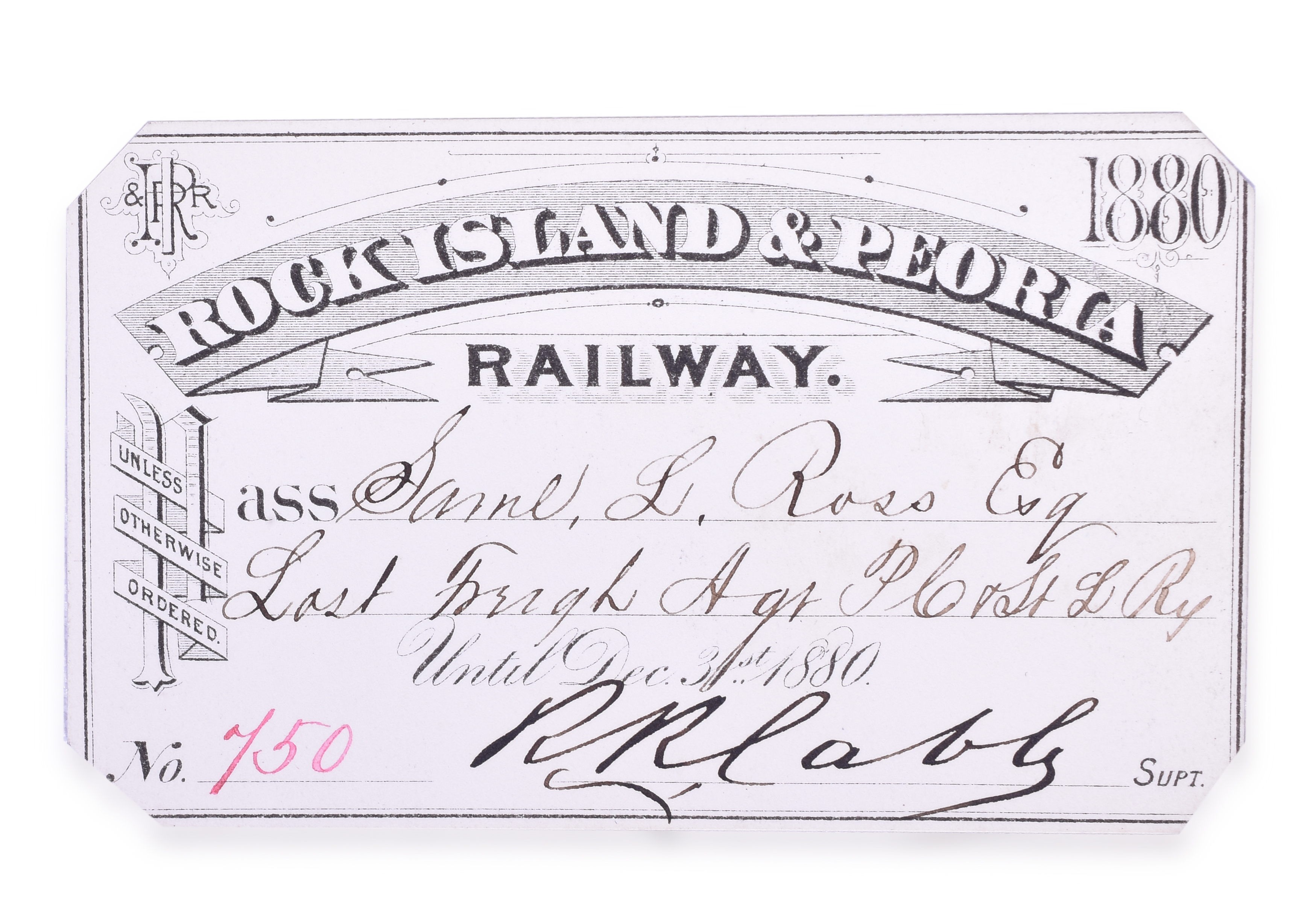 3144 - 1880 Rock Island & Peoria Annual Pass thumbnail