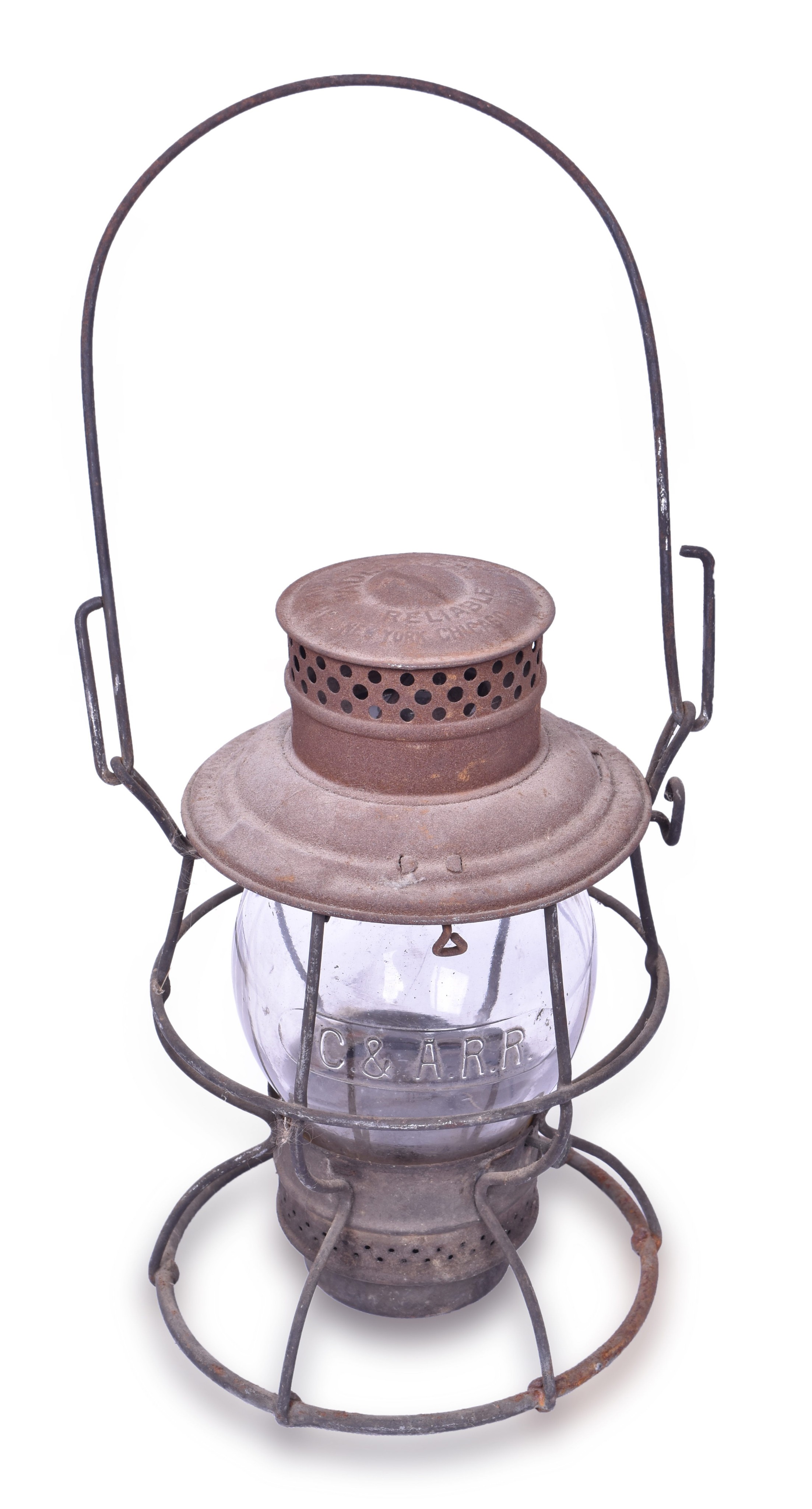 3148 - Chicago & Alton Adlake Reliable Lantern w/ Cast Clear Tall Globe thumbnail