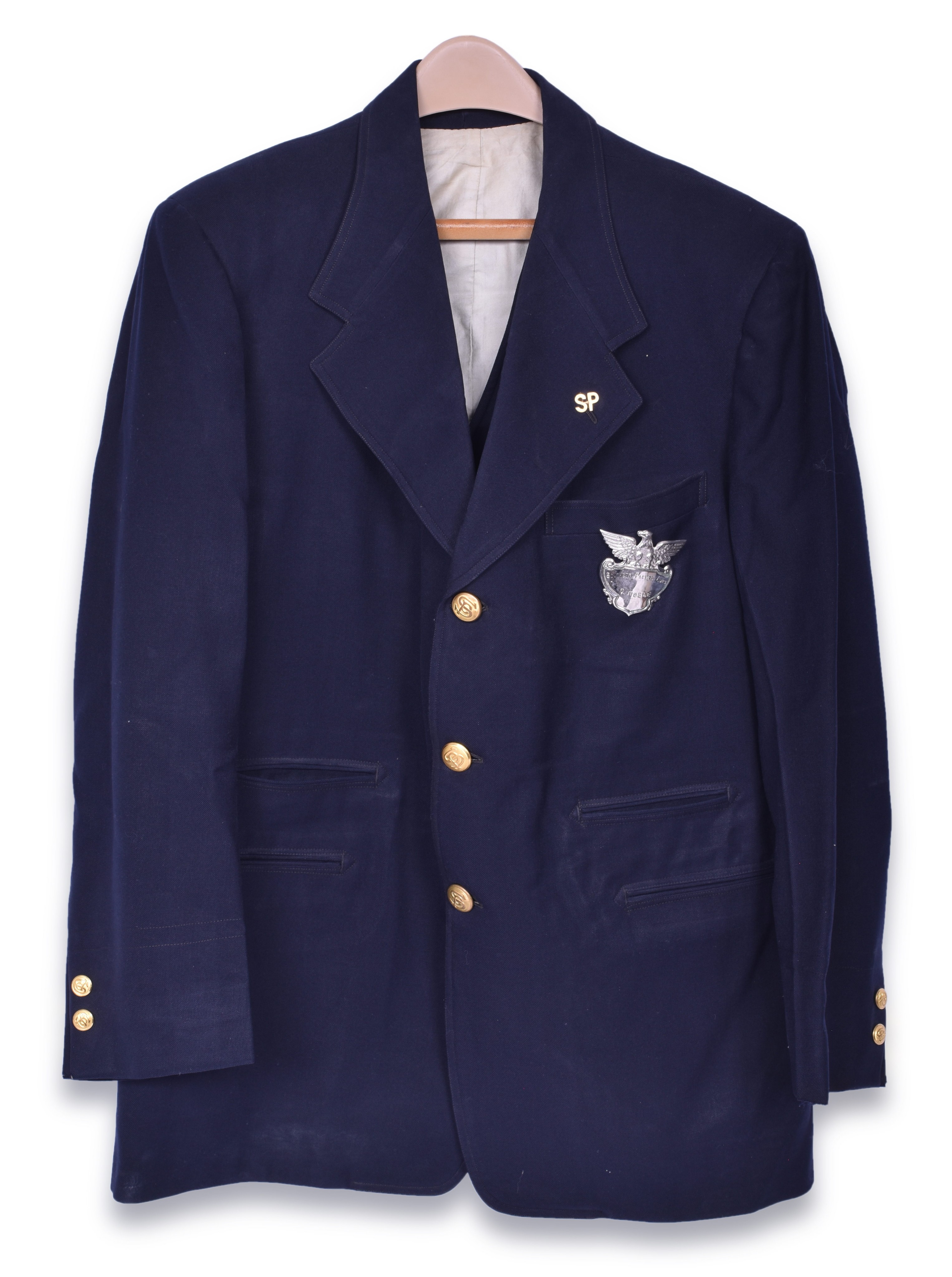 3248 - Southern Pacific Railroad Conductors Jacket and Vest w/ Eagle Breast Badge thumbnail