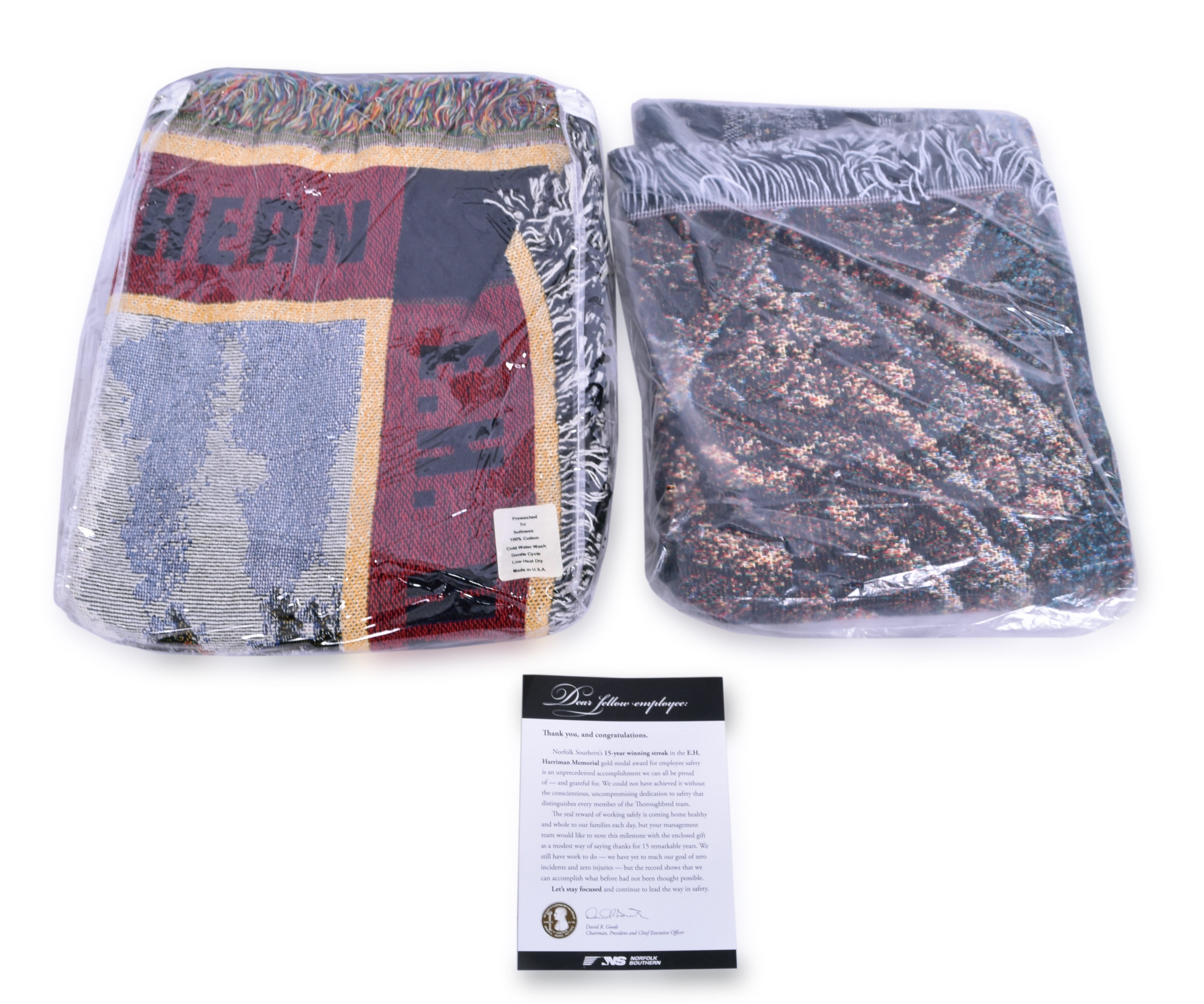 3290 - Pair of Norfolk Southern Railroad Throw Blankets thumbnail