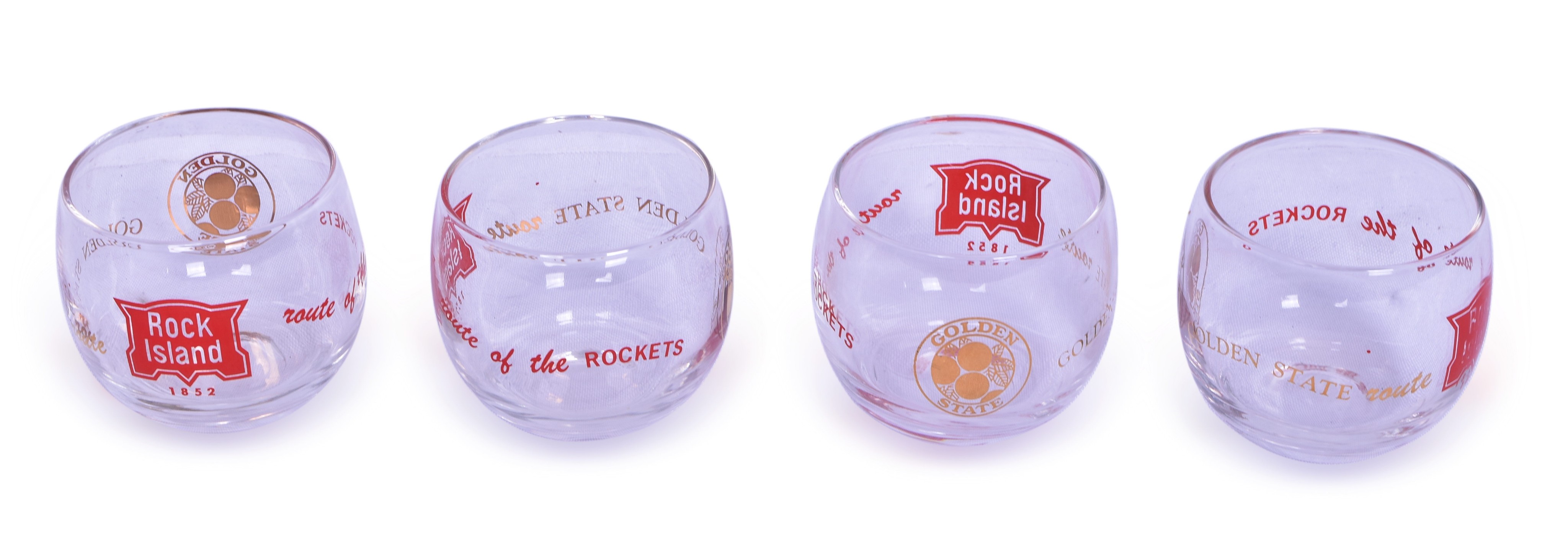 3293 - Golden State, Chicago, Rock Island, Southern Pacific and Pacific Railroad Roly Poly Glasses thumbnail