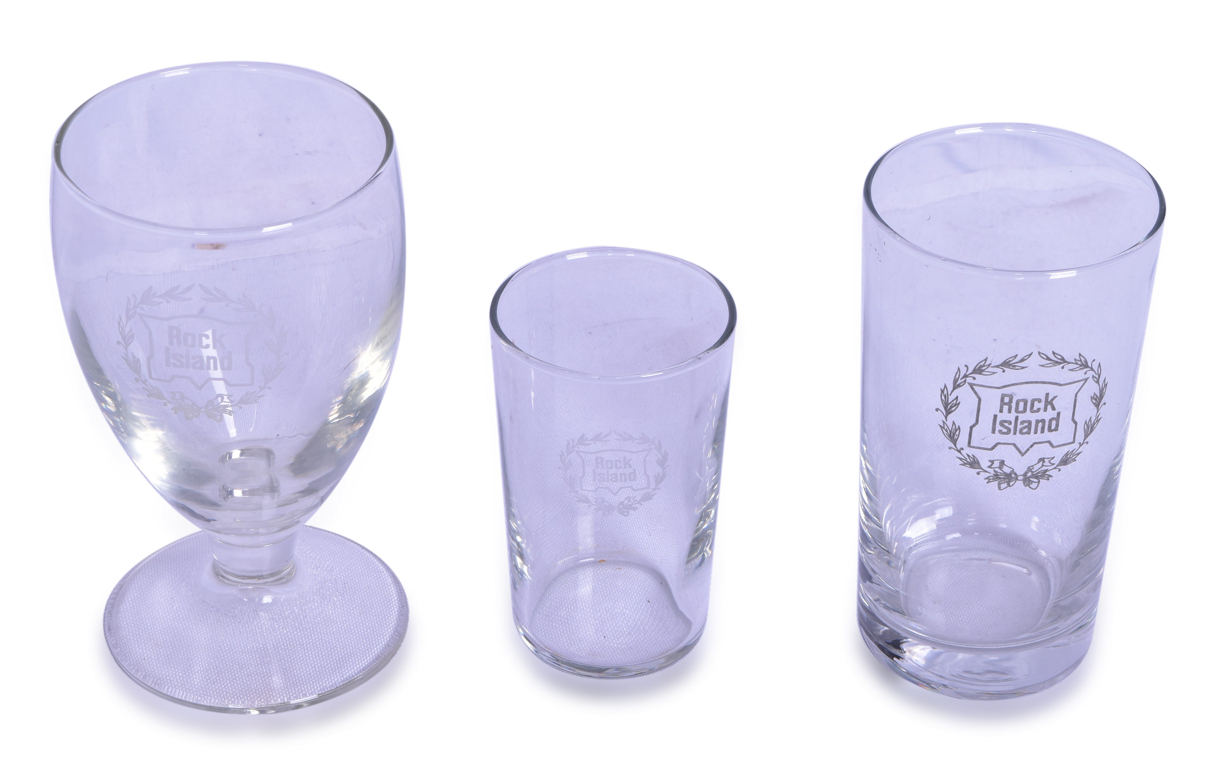 3299 - The Chicago, Rock Island and Pacific Railroad Juice Glass, 4 3/4