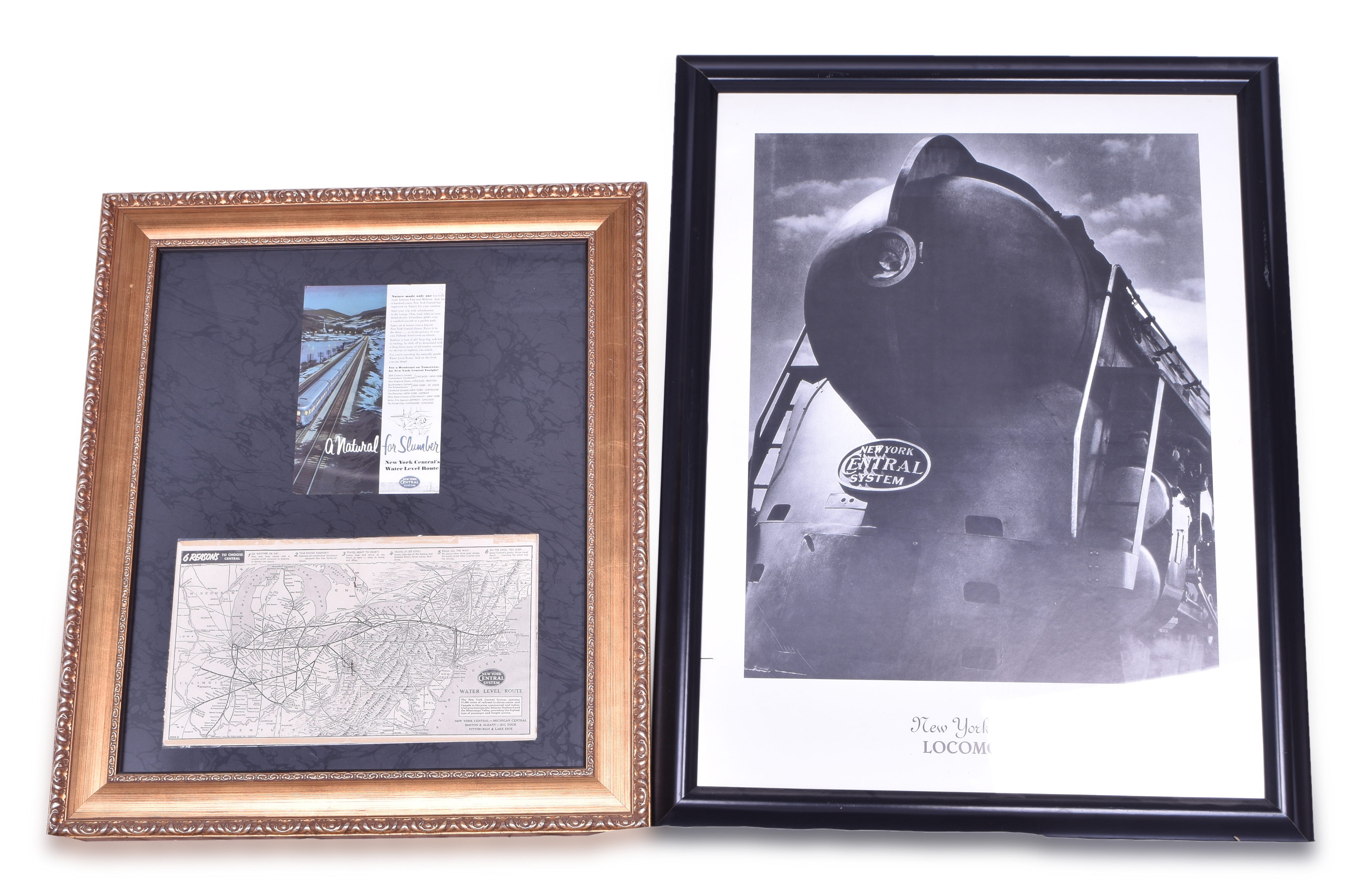 3306 - Framed New York Central Railroad Advertising - Dreyfuss Poster, Pullman, etc. thumbnail