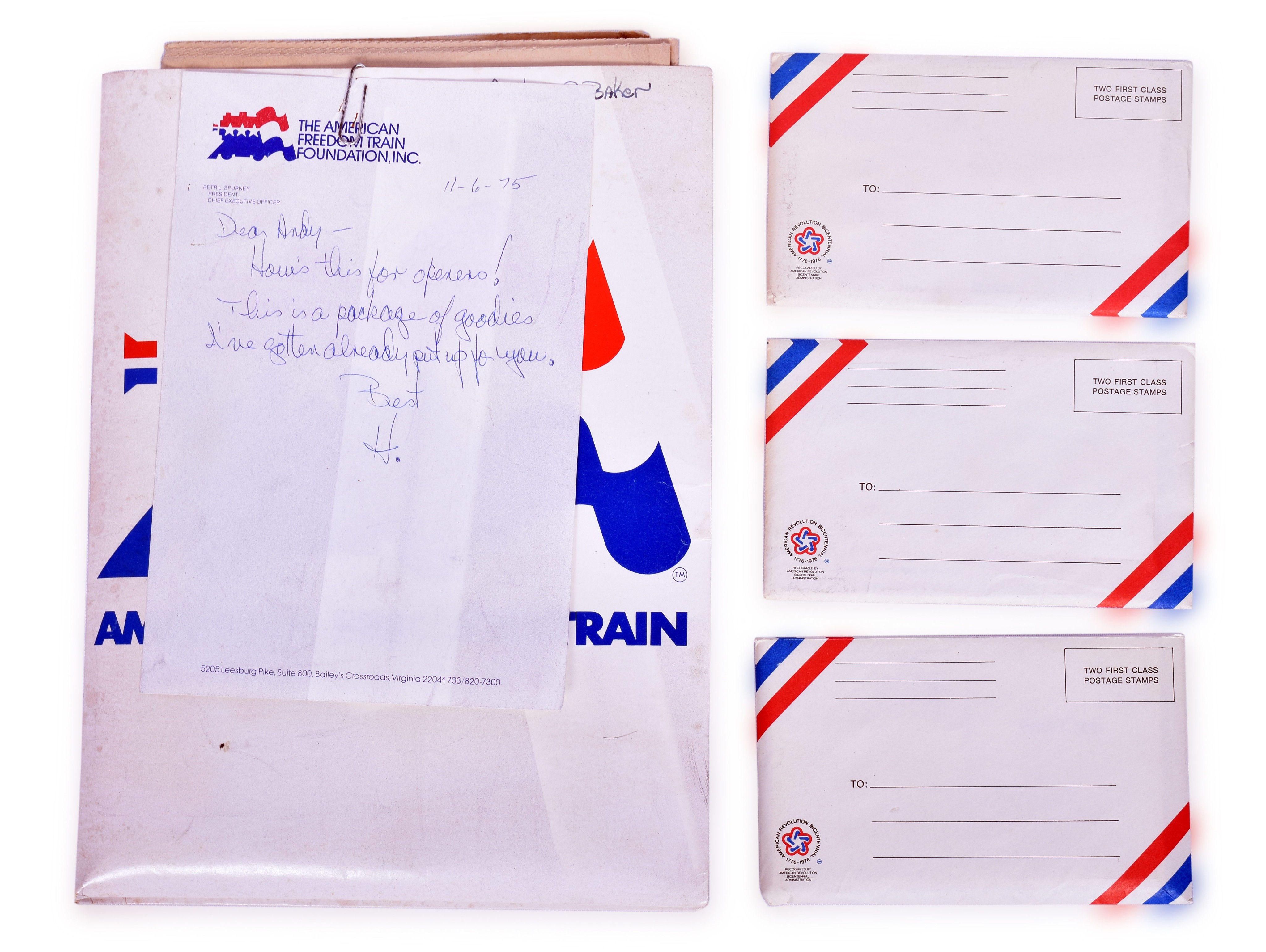 3323 - 1975-1976 American Freedom Train Railroad & Bicentennial Set 1, 2 & 3 of Railroad Postcards Stickers, Keychain, Newspaper, Photos, & Bulletin thumbnail