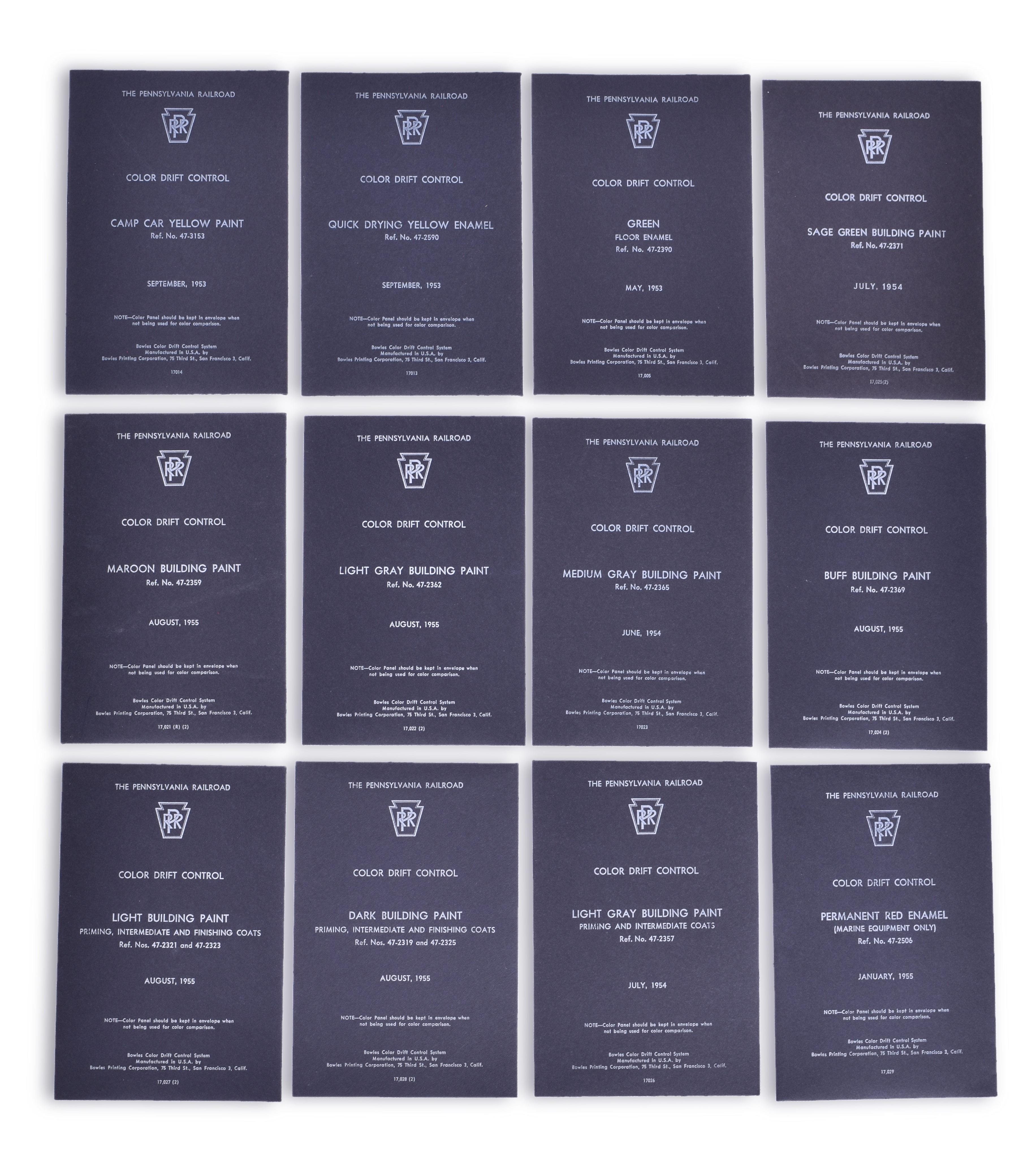 3325 - Pennsylvania Railroad Original 1953, 1954 & 1955 Color Drift Control System Cards & Envelopes. thumbnail