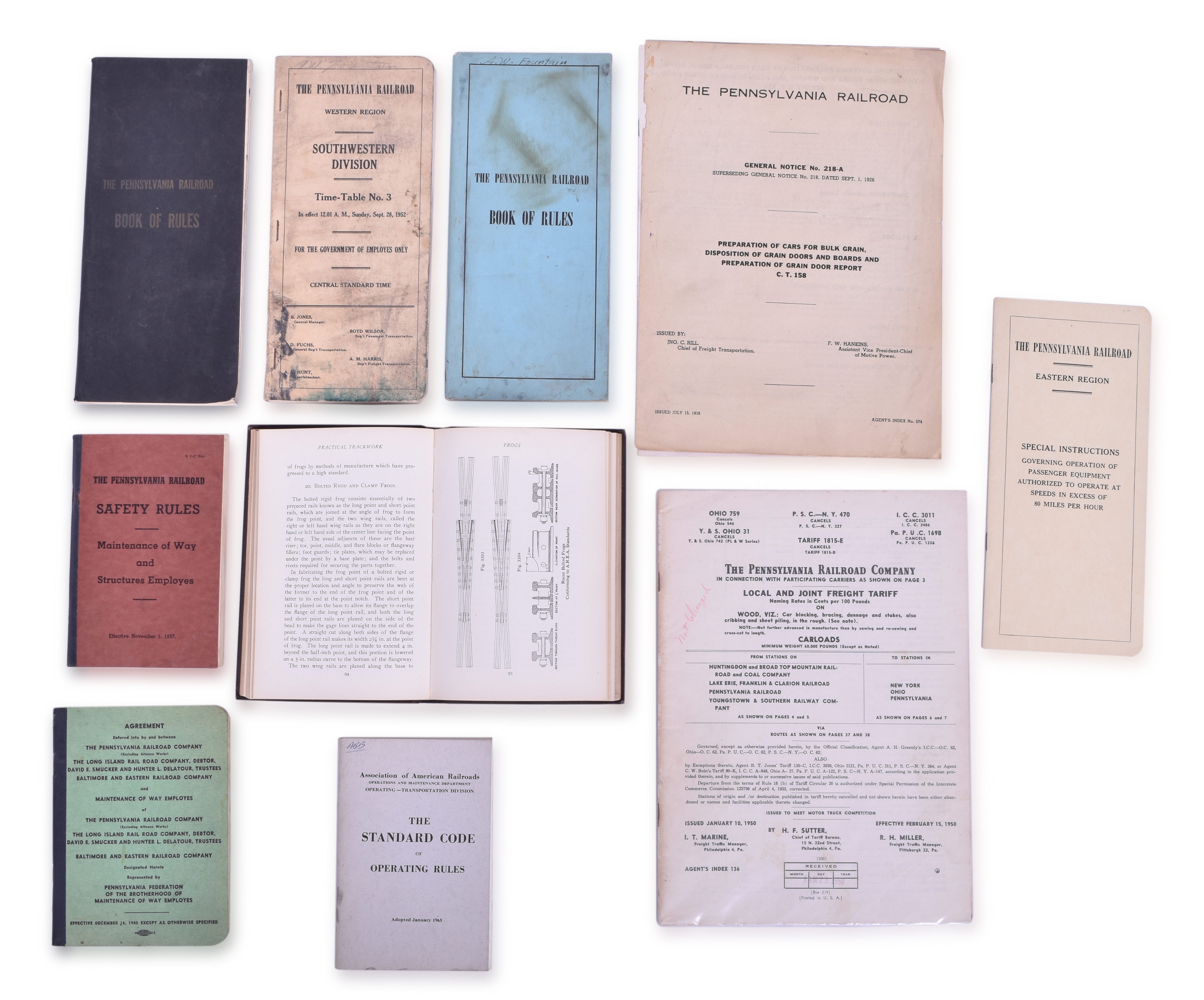 3333 - Pennsylvania Railroad Safety, Operating Rules, Speed Instructions, 1926 Practical Trackwork, Freight Tariff Booklets & Books thumbnail