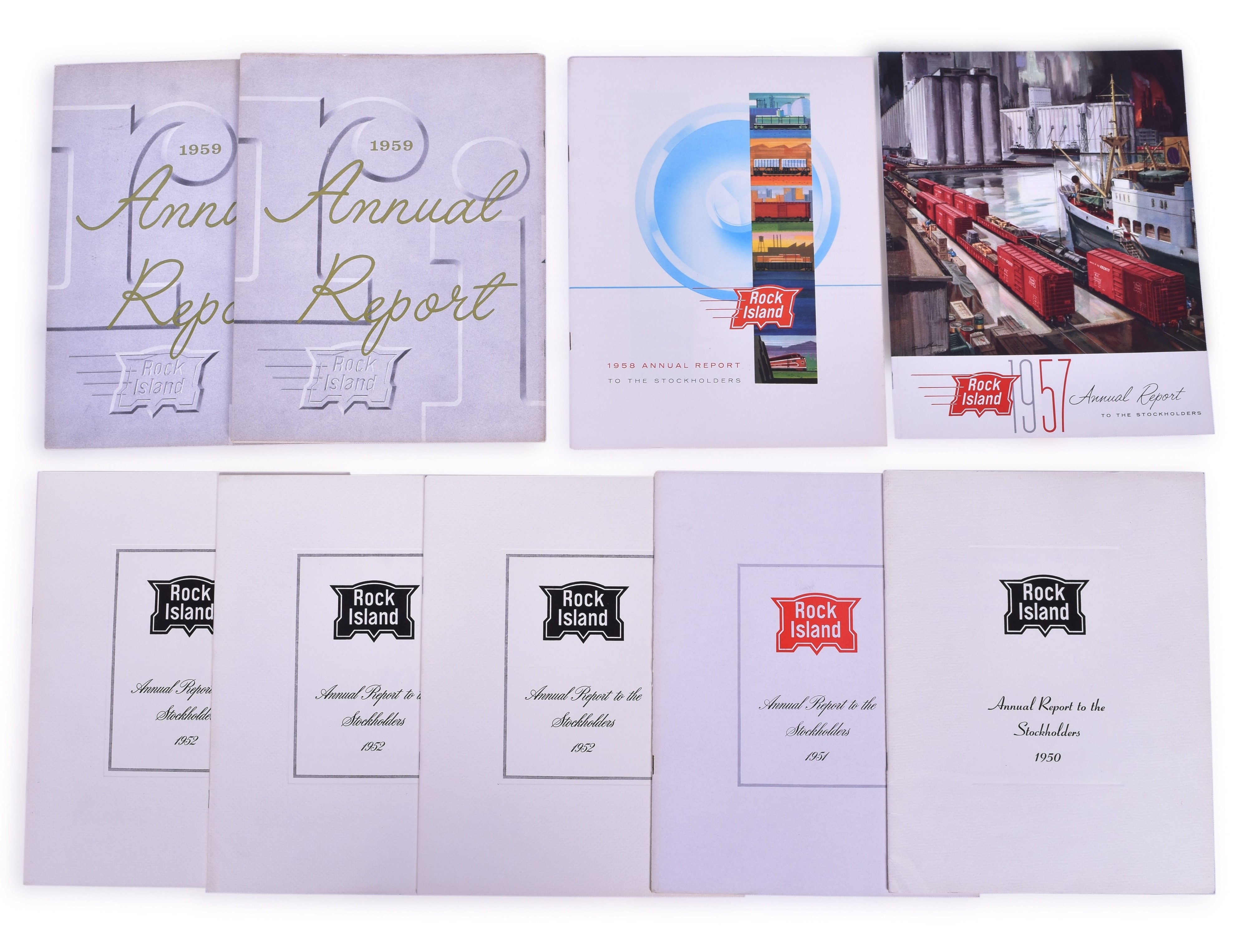 3322 - Nine Rock Island Railroad Annual Reports from the 1950s thumbnail