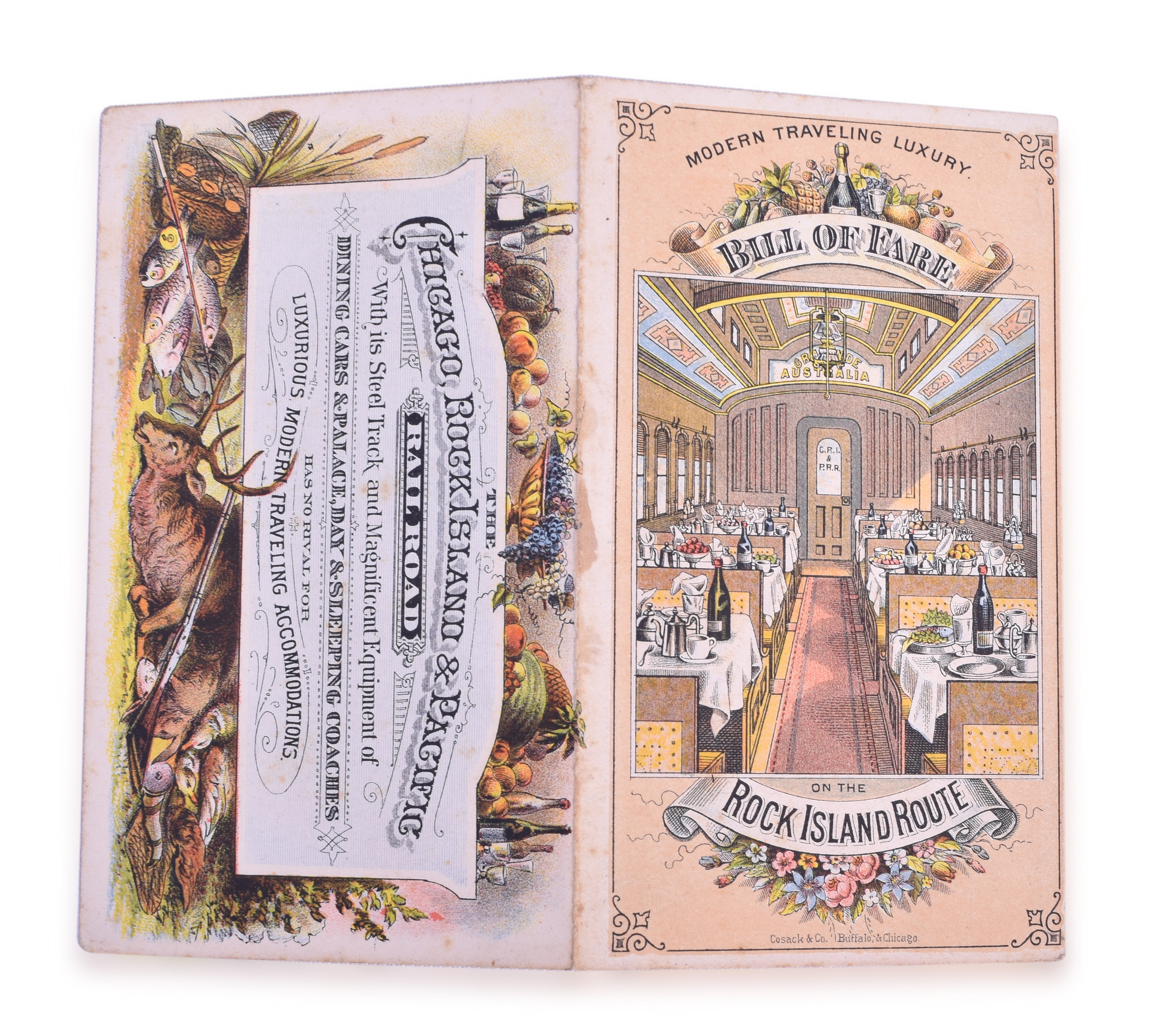 3351 - The Chicago, Rock Island and Pacific Railroad 1927 Modern Traveling Luxury Bill of Fare Menu thumbnail