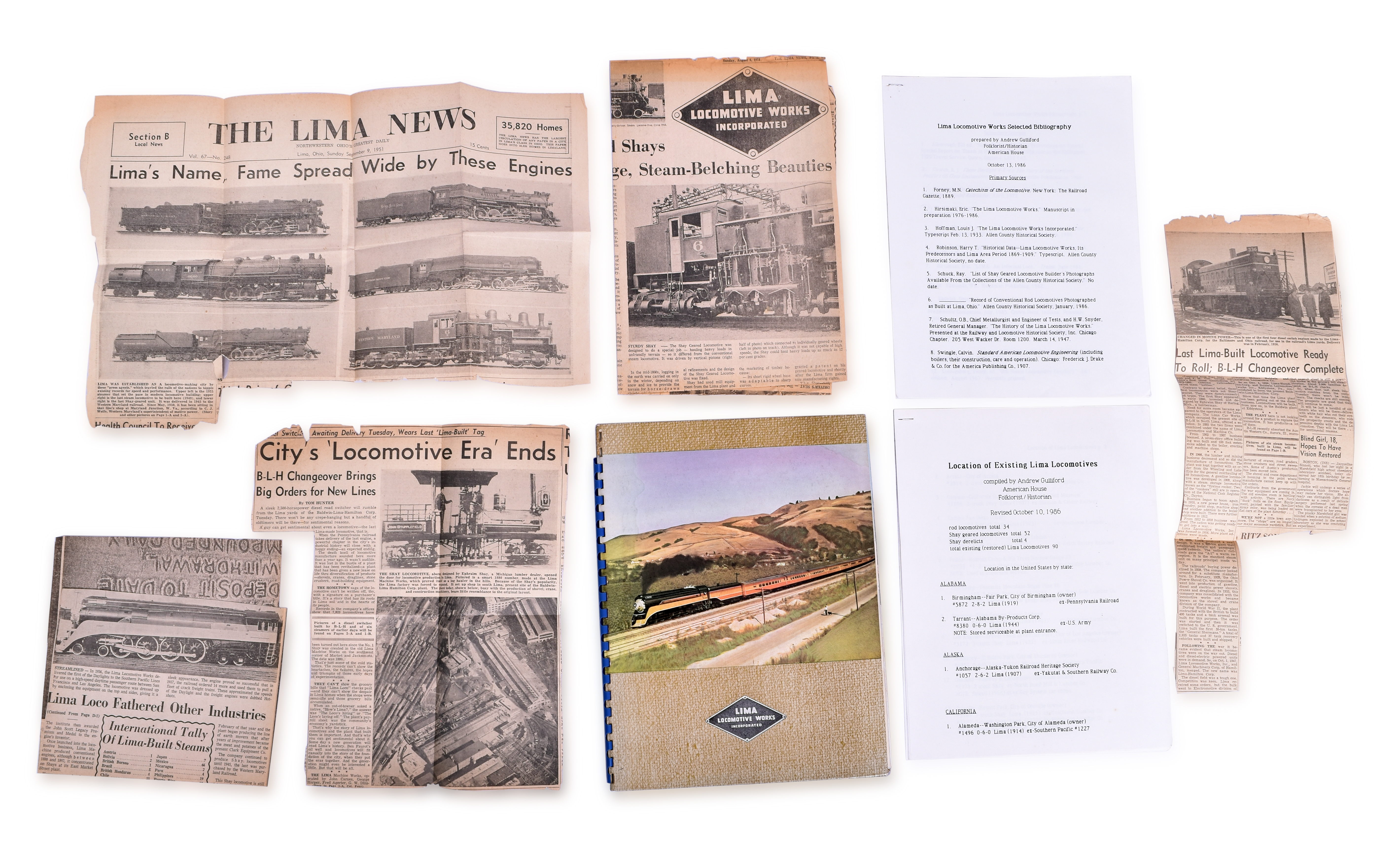 3358 - 1942 Lima Locomotive Works Advertising / Promotional Book and Newspaper Clippings thumbnail