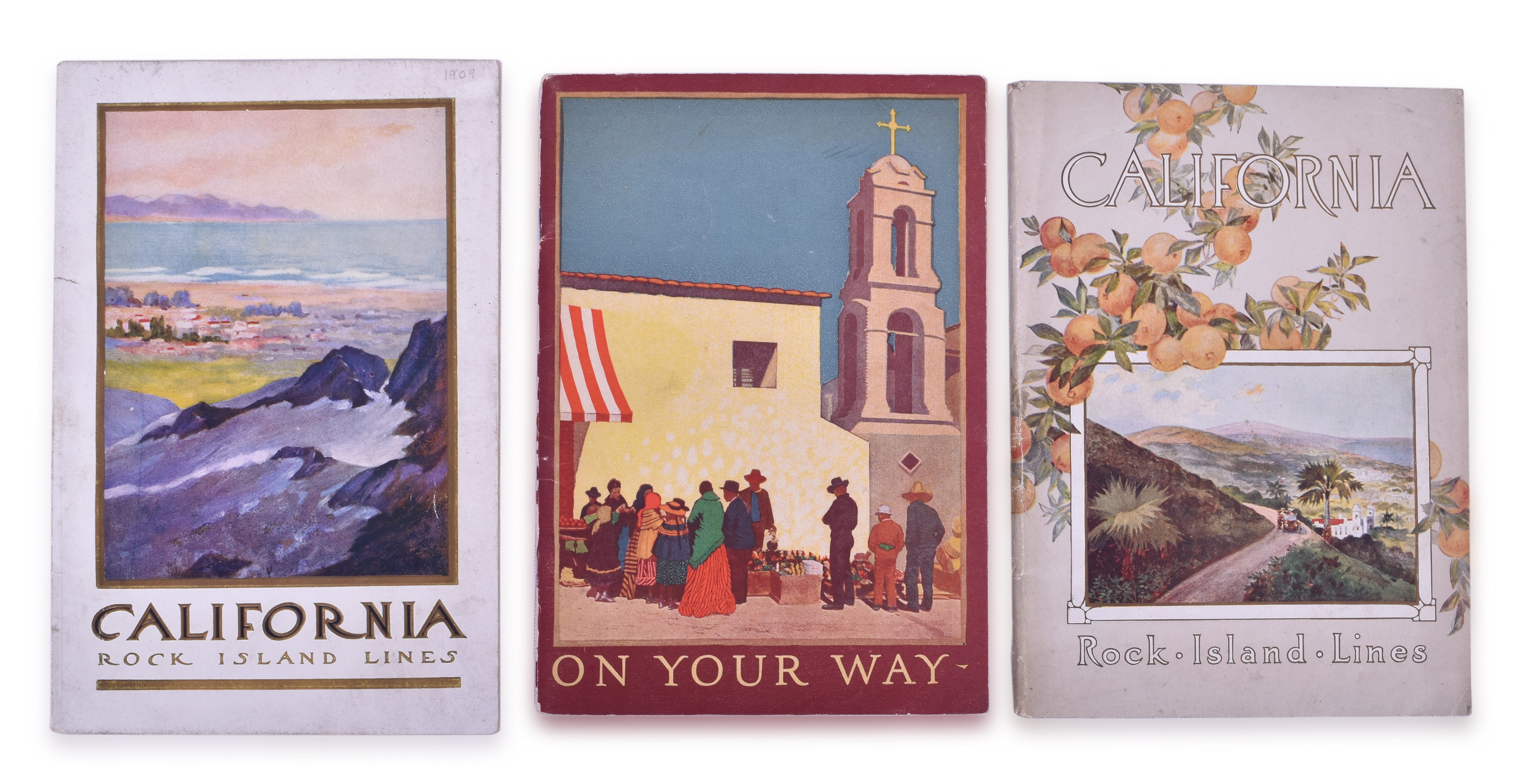 3375 - The Chicago, Rock Island and Pacific Railroad Travel Books 1912 California On Your Way 1923 & 1909 California thumbnail