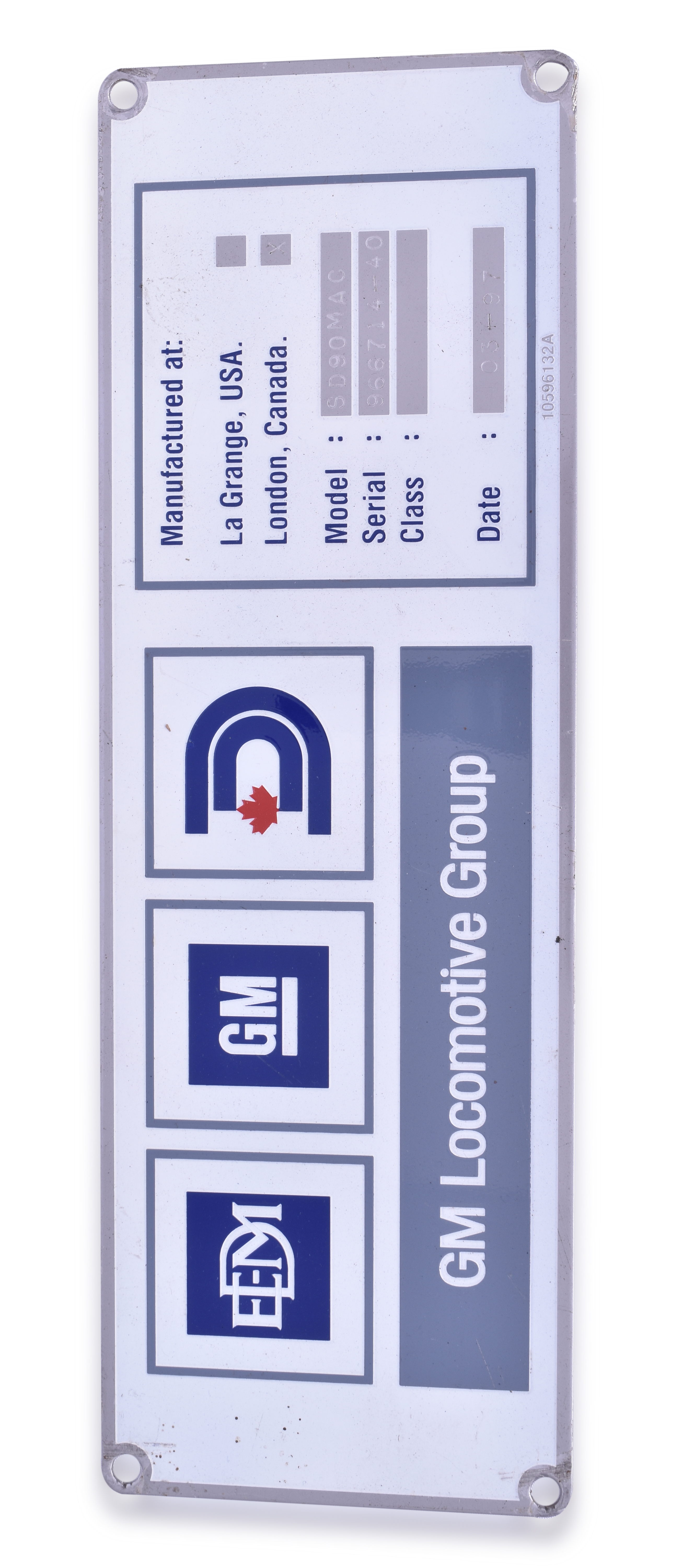 3382 - Union Pacific Railroad #8114 / Electro-Motive Division SD-90MAC Builders Plate thumbnail