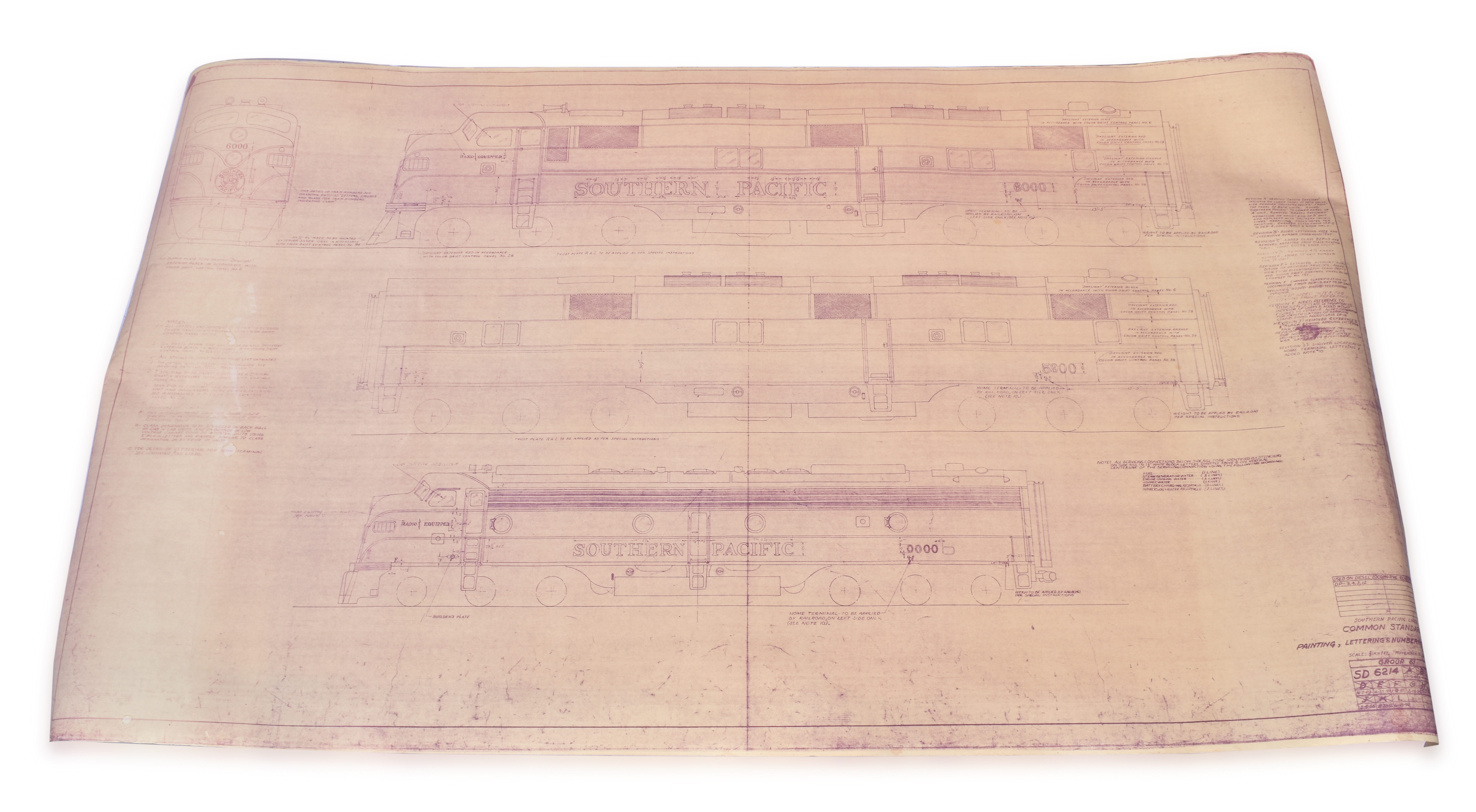 3404 - Southern Pacific Daylight E-Unit Locomotive Painting Diagram / Print thumbnail