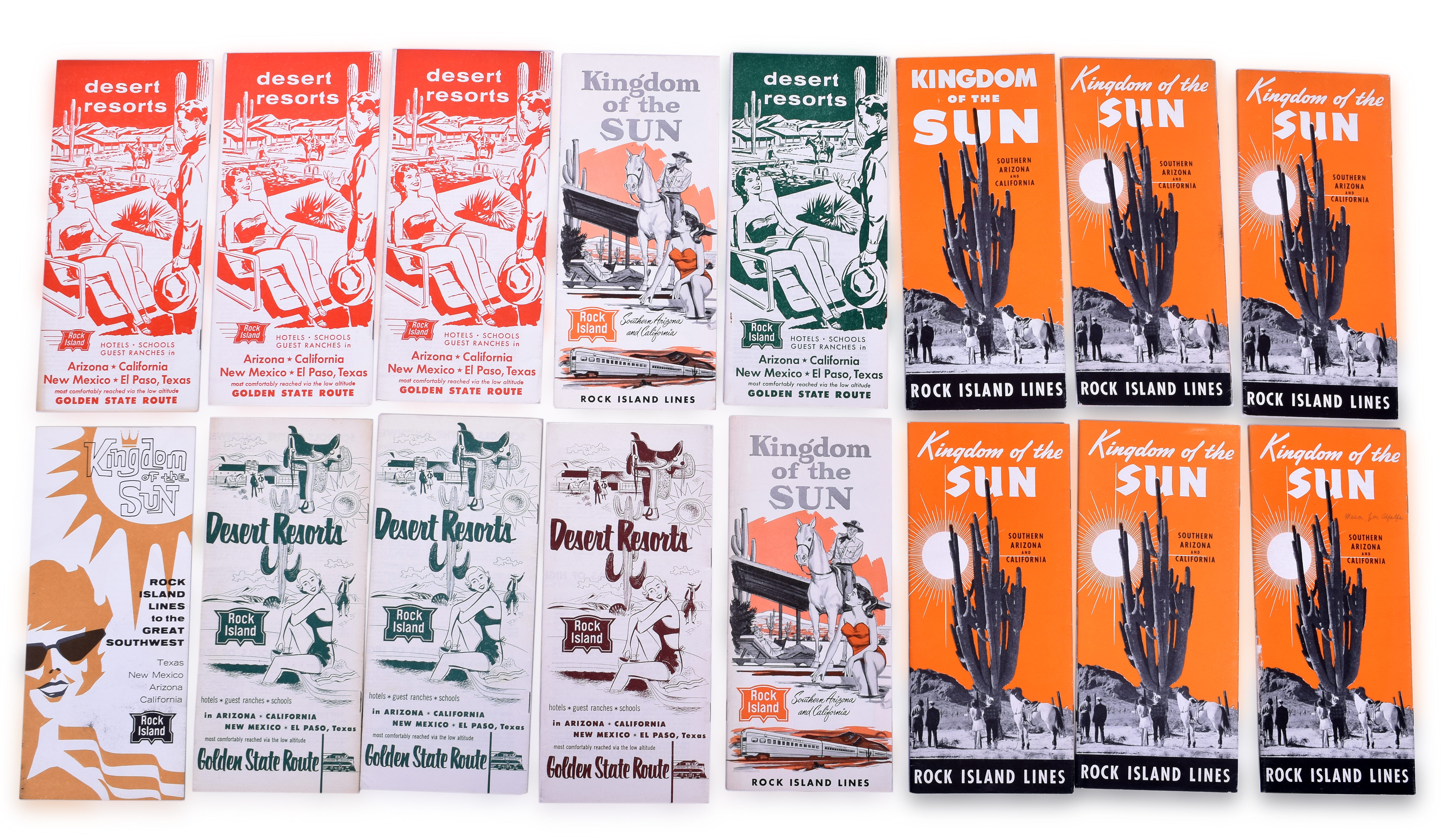 3411 - Golden State, The Chicago, Rock Island and Pacific Railroad Kingdom of the Sun & Desert Resorts Southern Arizona & California, New Mexico & Texas Brochures thumbnail