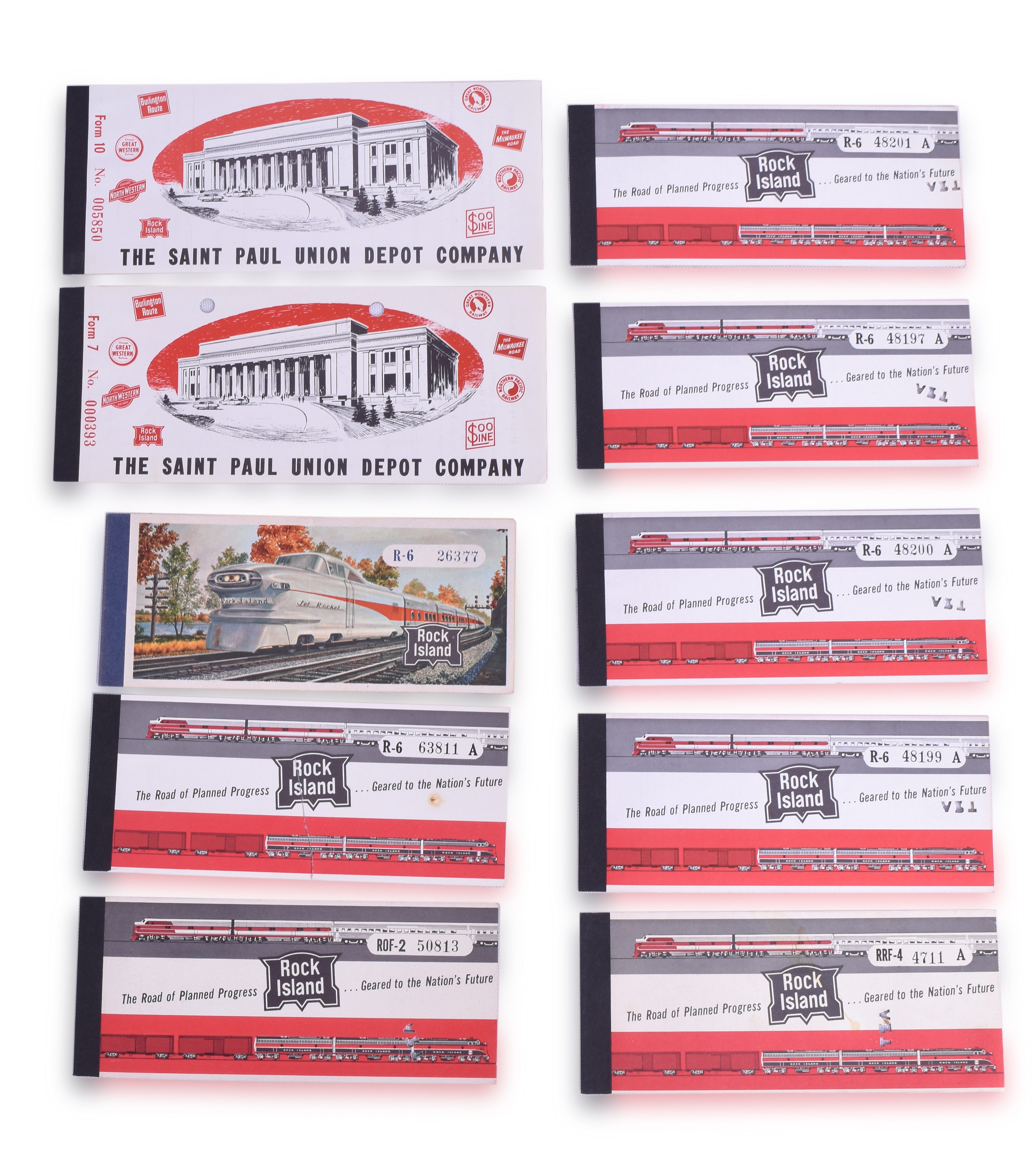 3413 - The Chicago, Rock Island and Pacific Railroad & Saint Paul Union Depot Company Used & Unused Ticket Booklets thumbnail