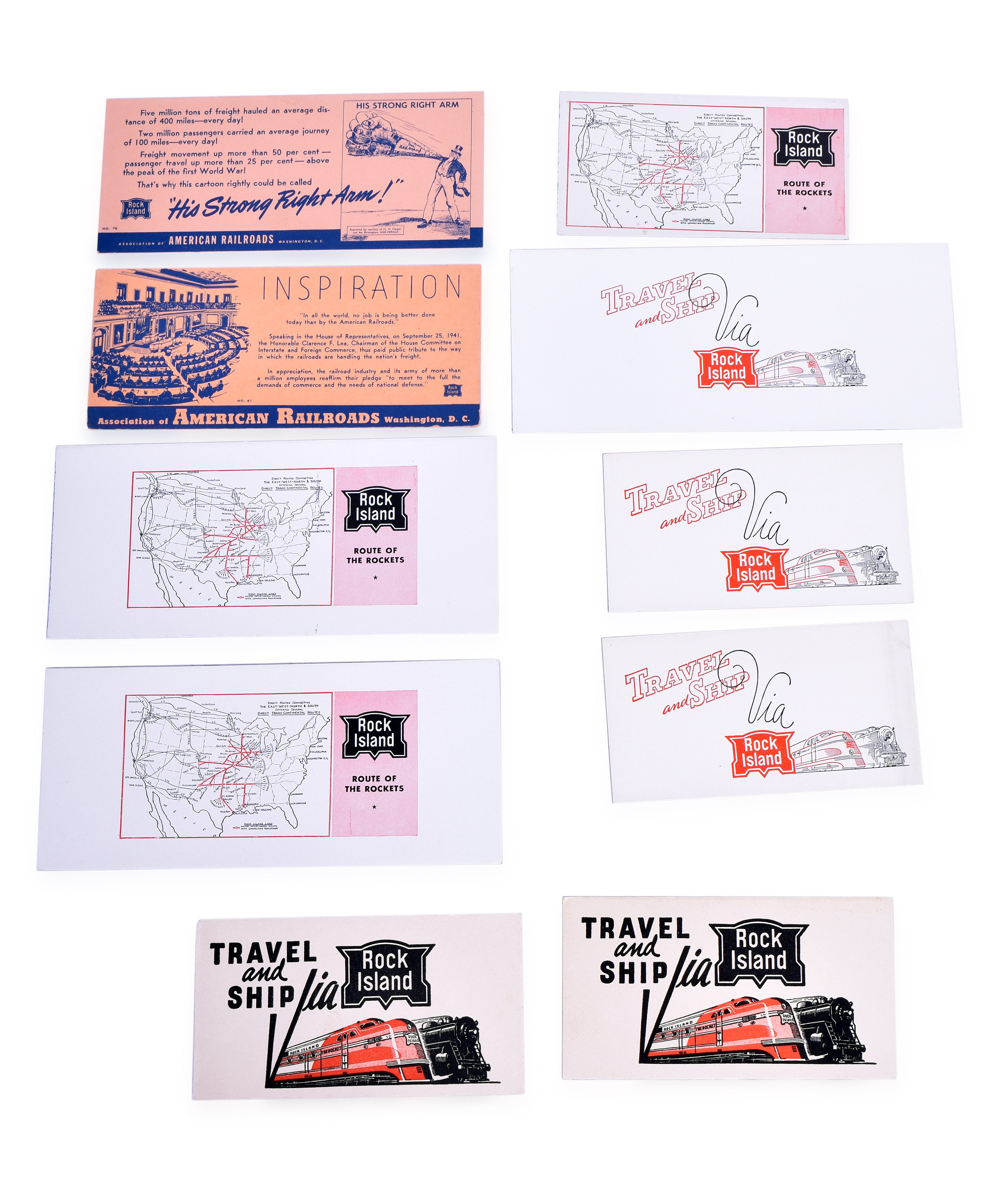 3429 - The Chicago, Rock Island and Pacific Railroad Cardstock Advertising Placards thumbnail