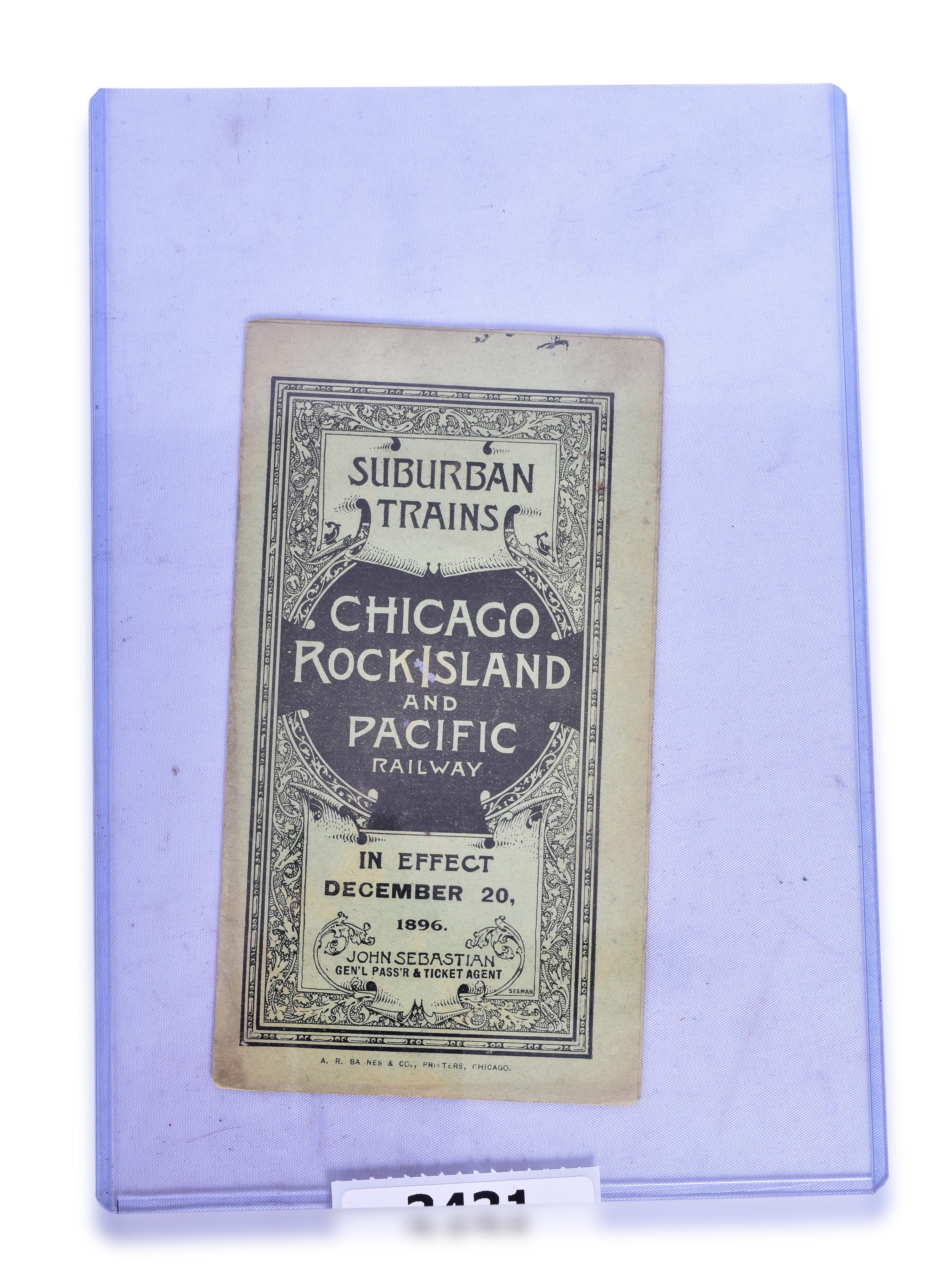 3431 - The Chicago, Rock Island and Pacific Railroad 1896 Chicago, Blue Island & Joliet Timetable thumbnail
