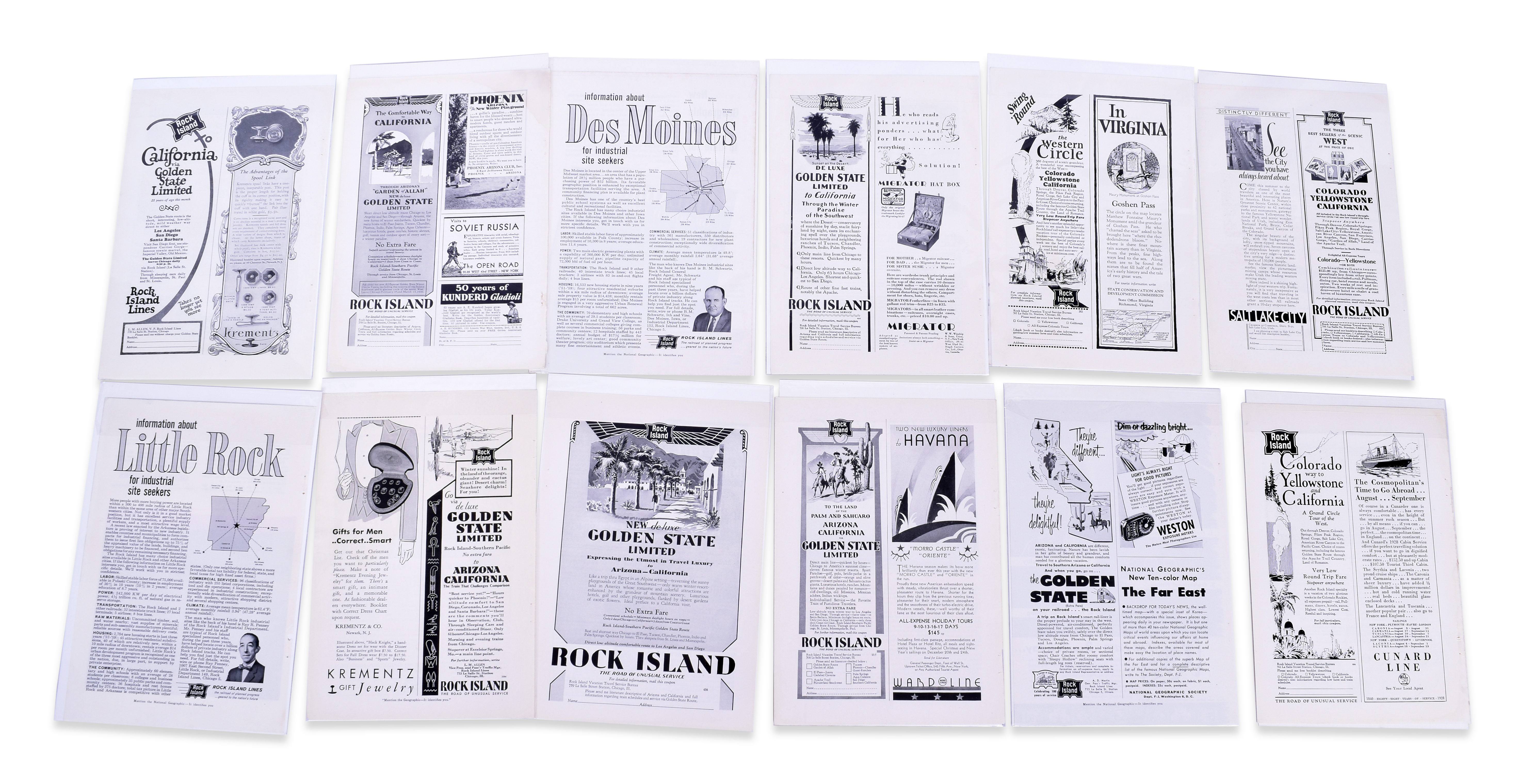 3459 - Golden State, The Chicago, Rock Island Sothern Pacific and Pacific Railroad Magazine Advertising. thumbnail