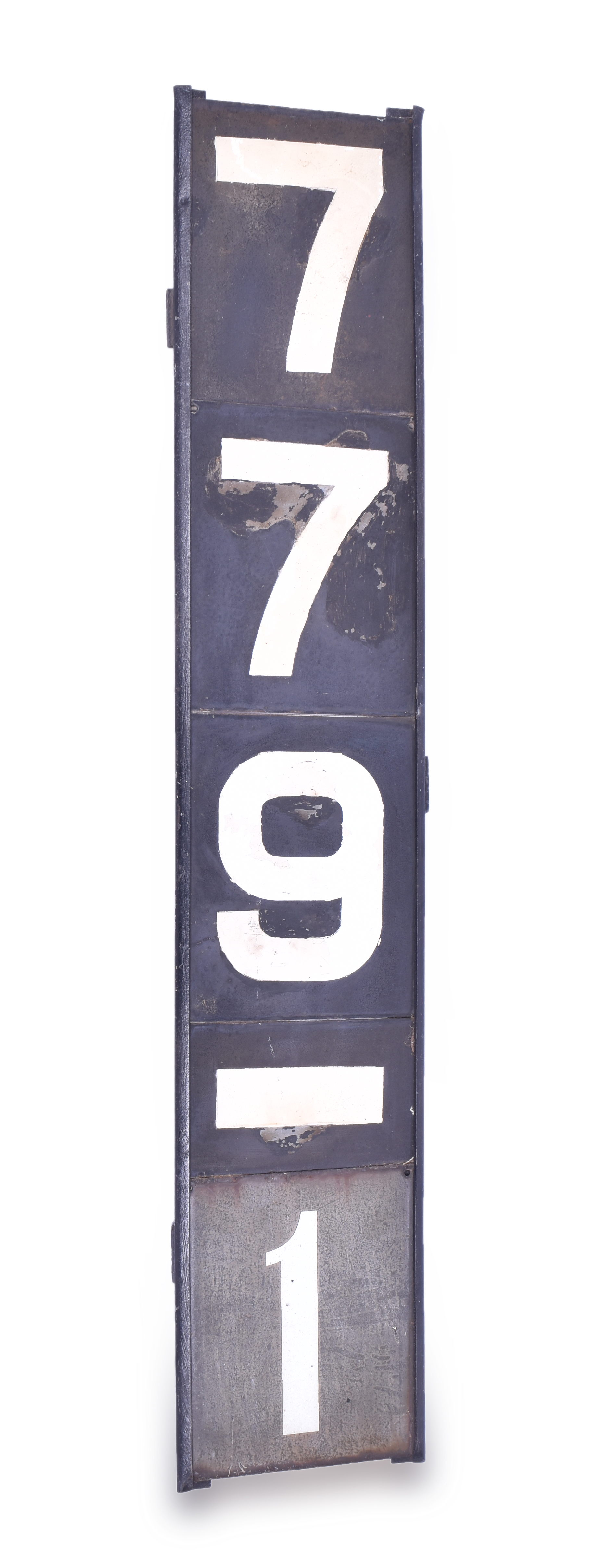 3529 - Erie Railroad Signal Number Plate with Porcelain Numbers thumbnail