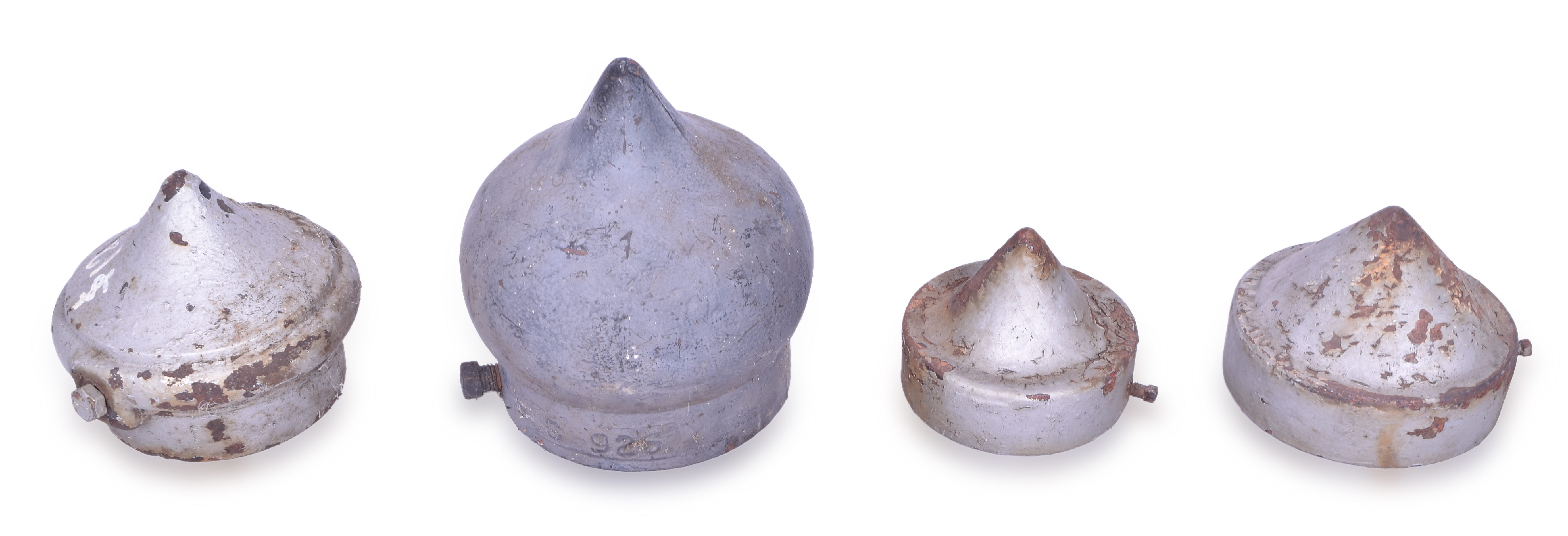3552 - Group of Four Railroad Pole Pinnacle / Finial Cast Iron Caps thumbnail