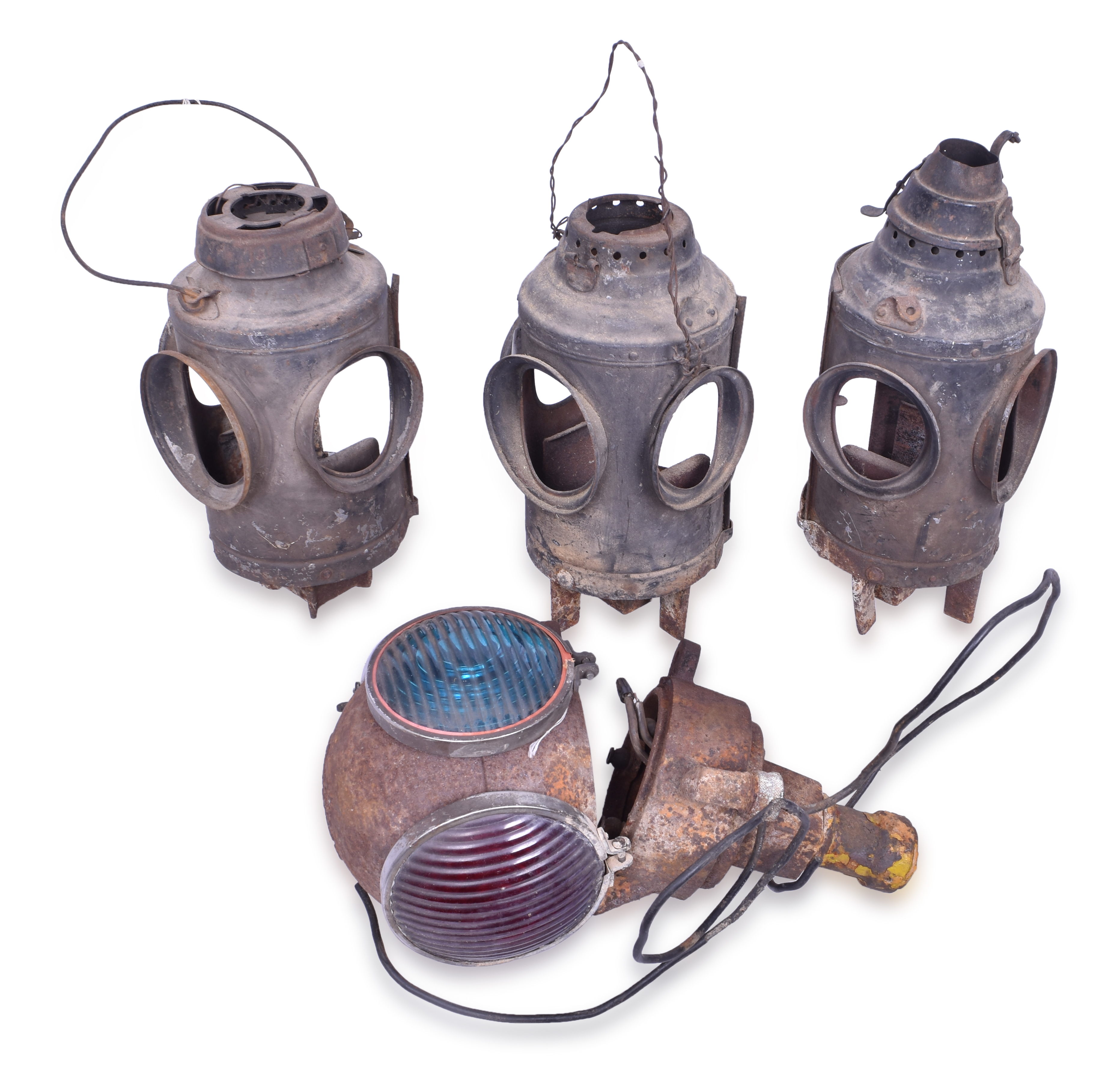 3574 - Four Western Railroad Supply and Adlake Switch Lamps - Parts or Restoration thumbnail