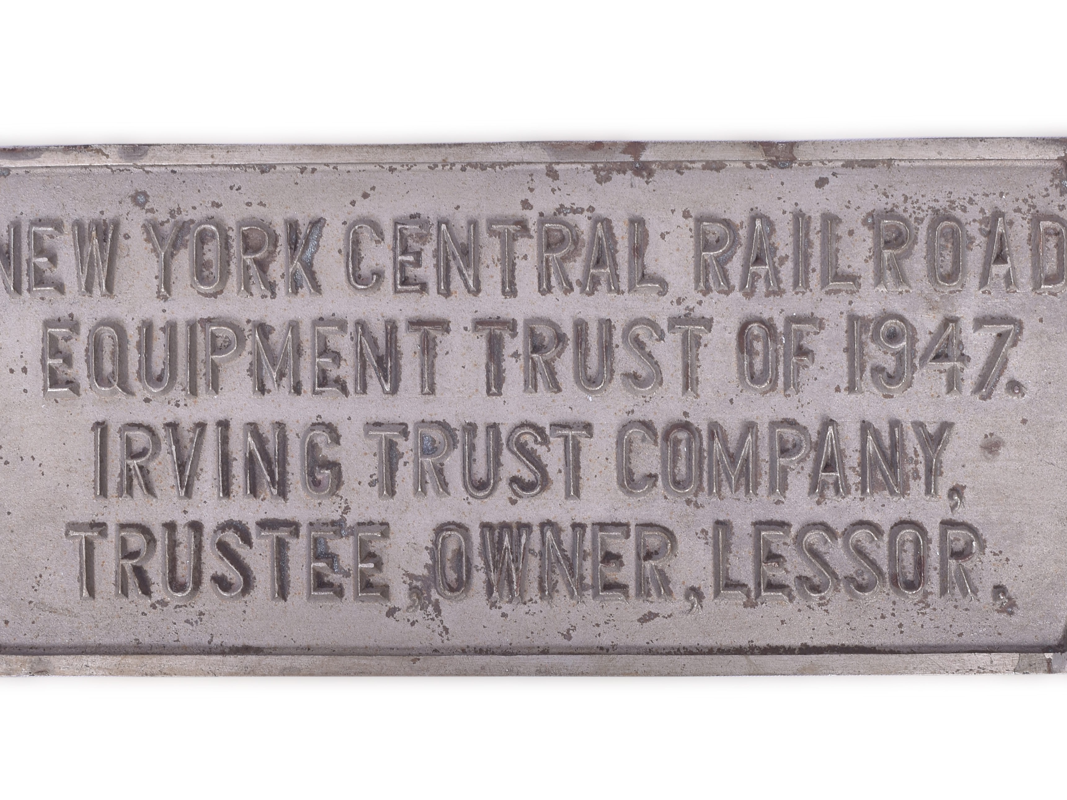 3418 - New York Central Railroad #403 Diner Cast Iron Trust Plate thumbnail