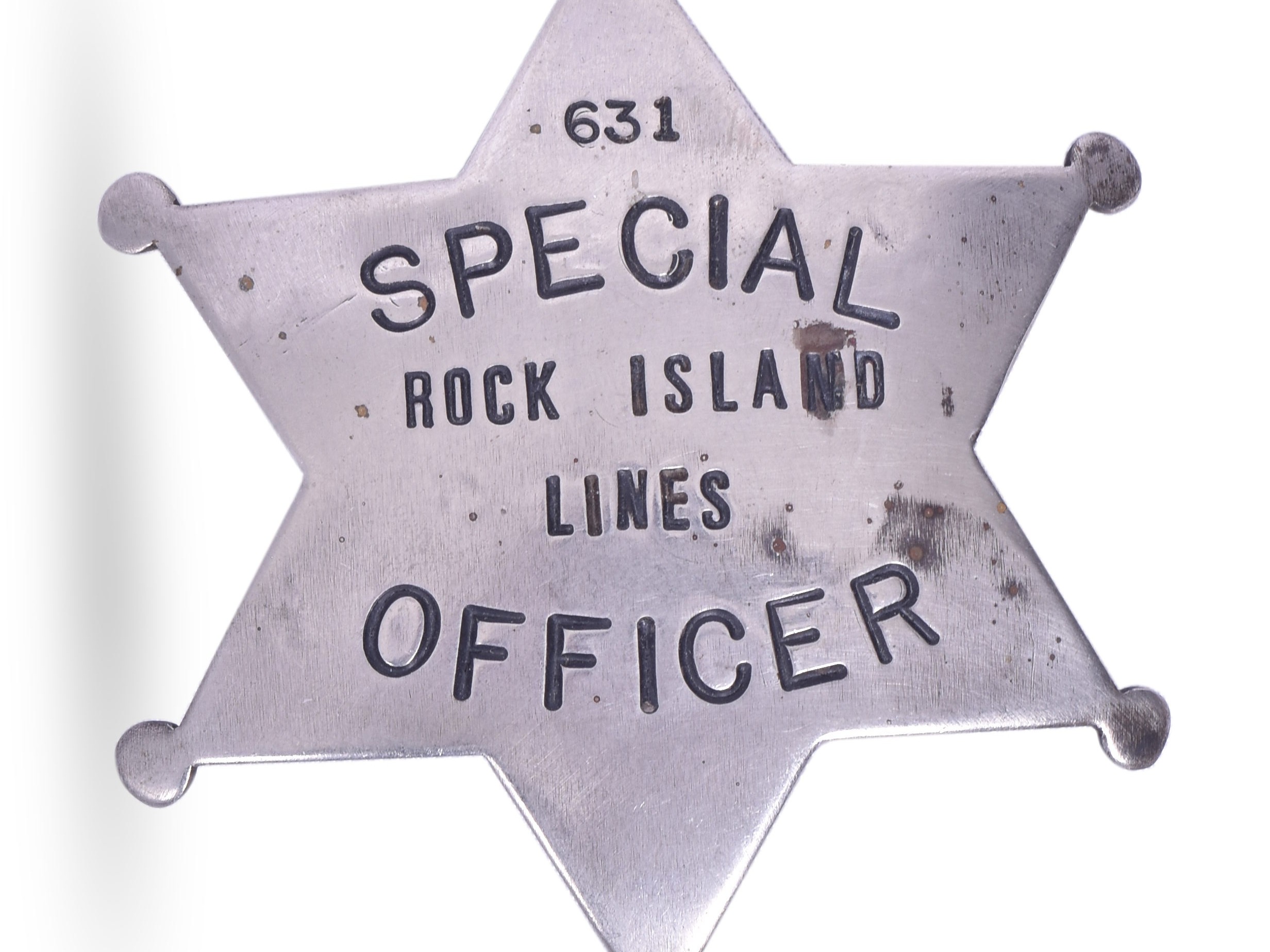 3428 - Rock Island Lines Railroad Police Special Officer Badge # 631 thumbnail