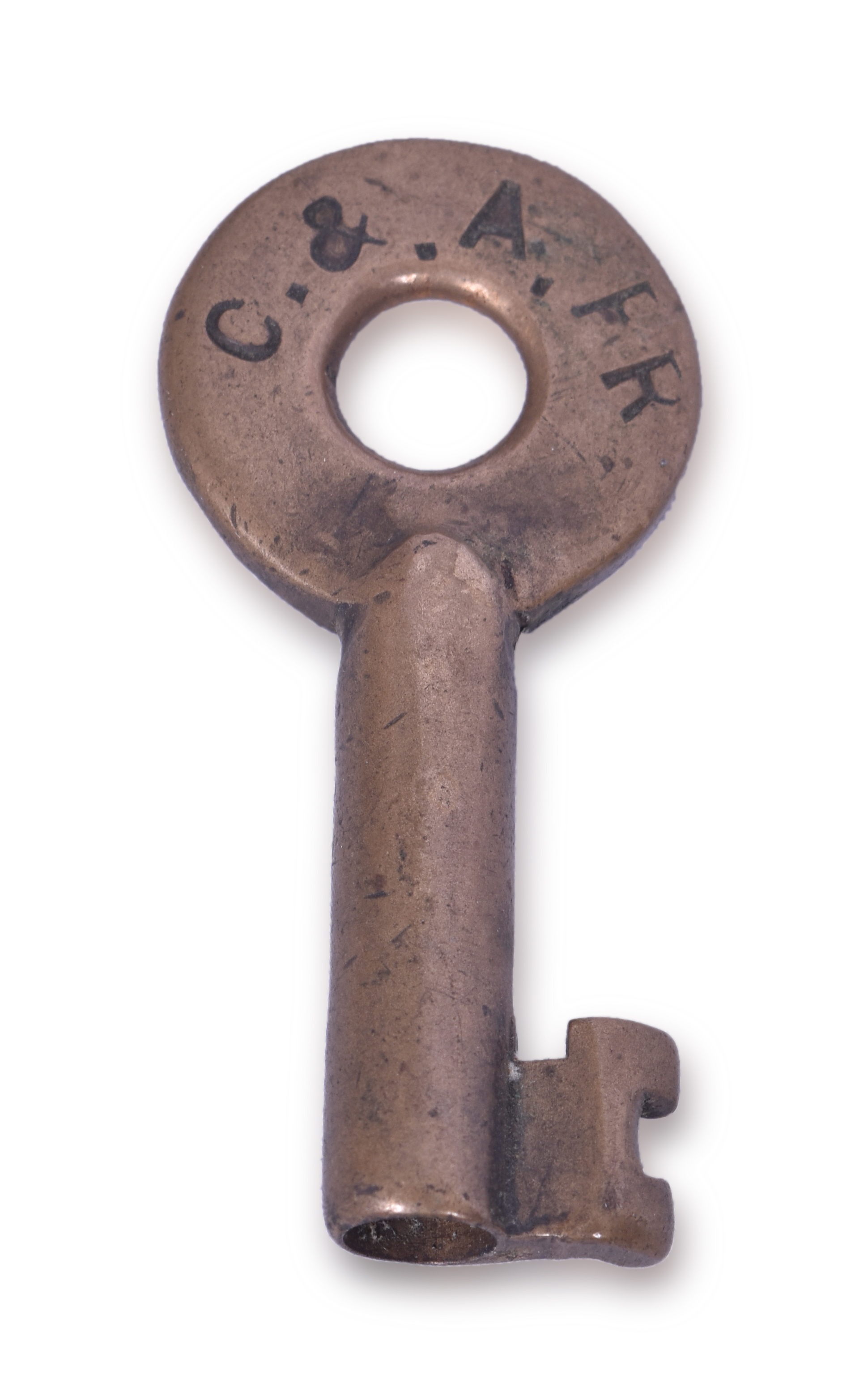 3481 - Chicago and Alton Railroad Brass A&W Railroad Switch Key thumbnail