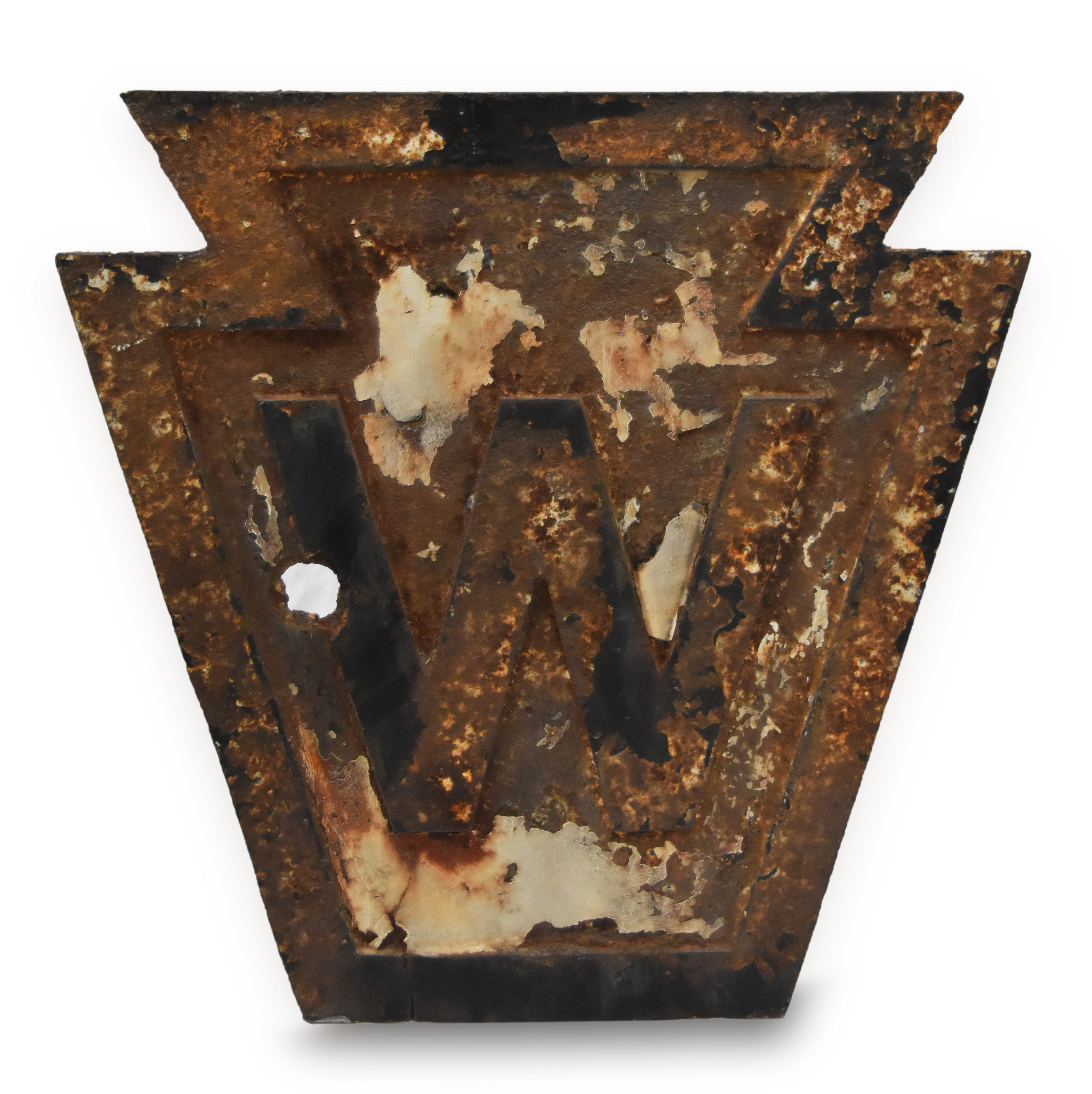 3510 - Original Pennsylvania Railroad Cast Iron Keystone Whistle Sign thumbnail