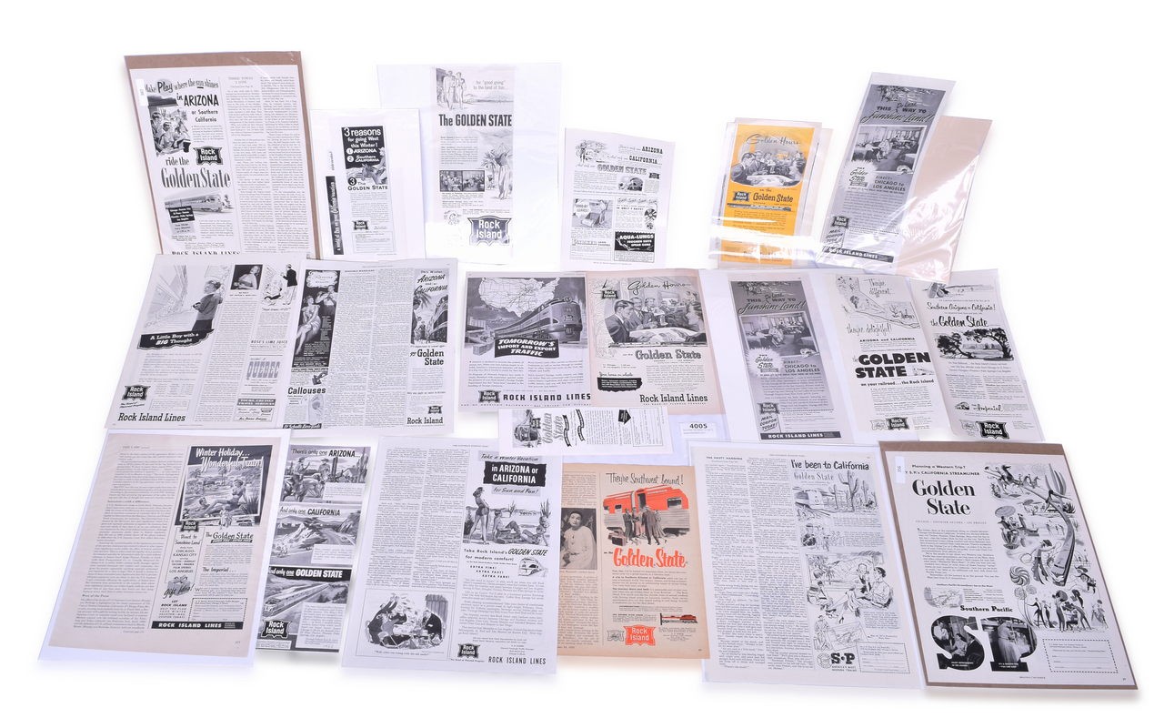 4005 - 34 Pieces Rock Island Railroad Golden State and Rocky Mountain Rocket Advertising thumbnail