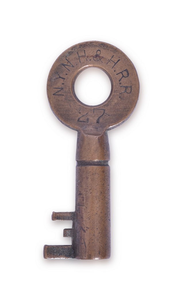 4034 - New York, New Haven & Hartford Railroad Eagle Lock Co. Brass Taper Barrel Key thumbnail