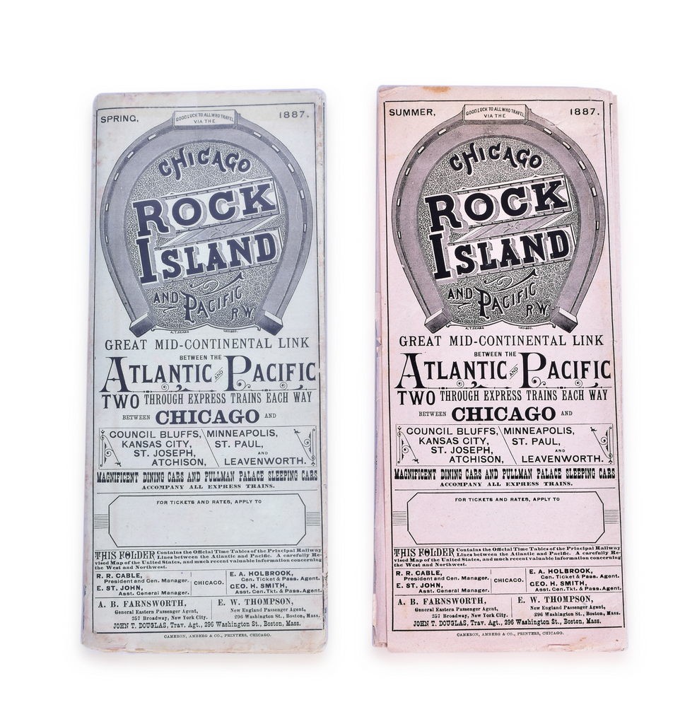 4051 - 2 Chicago, Rock Island, and Pacific Railroad Public Timetables - 1887 thumbnail