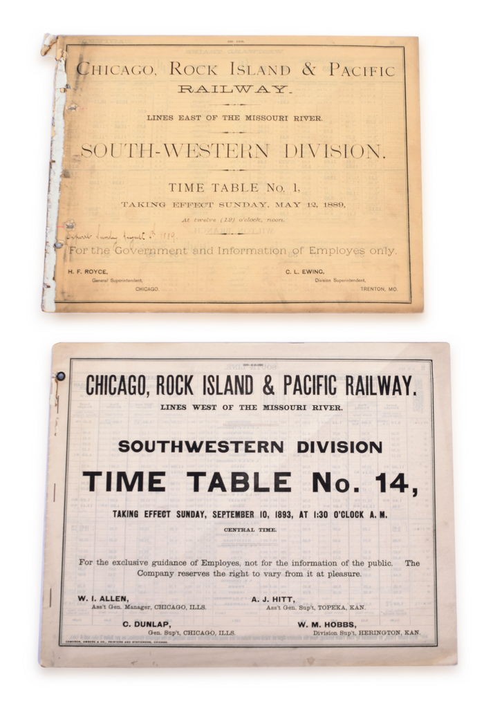 4057 - 2 Chicago, Rock Island & Pacific Railroad Employee Timetables - 1889 and 1893 thumbnail