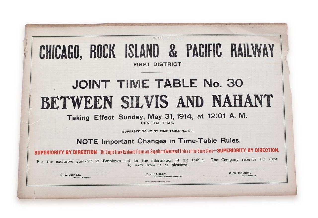 4059 - Chicago, Rock Island & Pacific Railroad Joint Employee Timetable - 1914 thumbnail