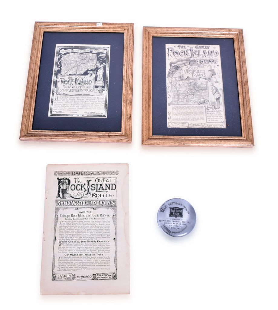 4063 - Rock Island Railroad Solid Vestibuled Trains Advertisements and Paperweight thumbnail