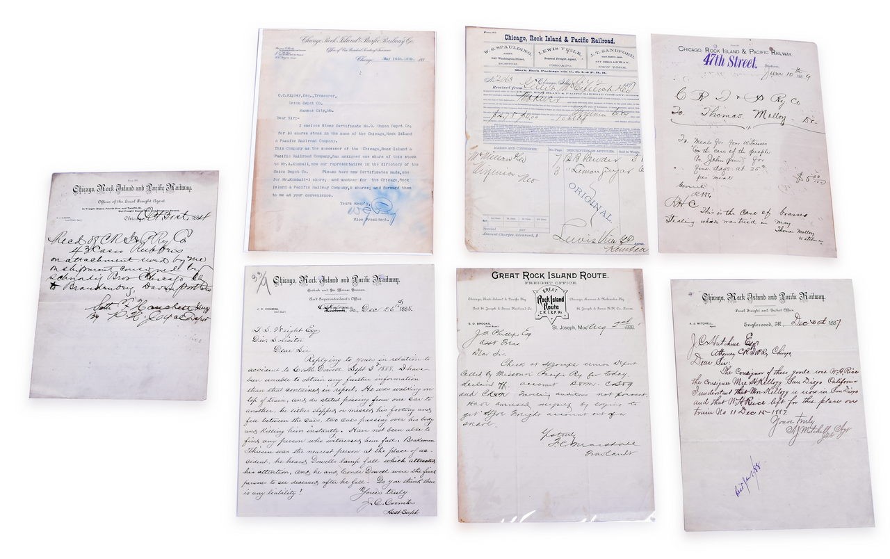 4067 - 7 Chicago, Rock Island, and Pacific Railroad Letters - 1880's thumbnail