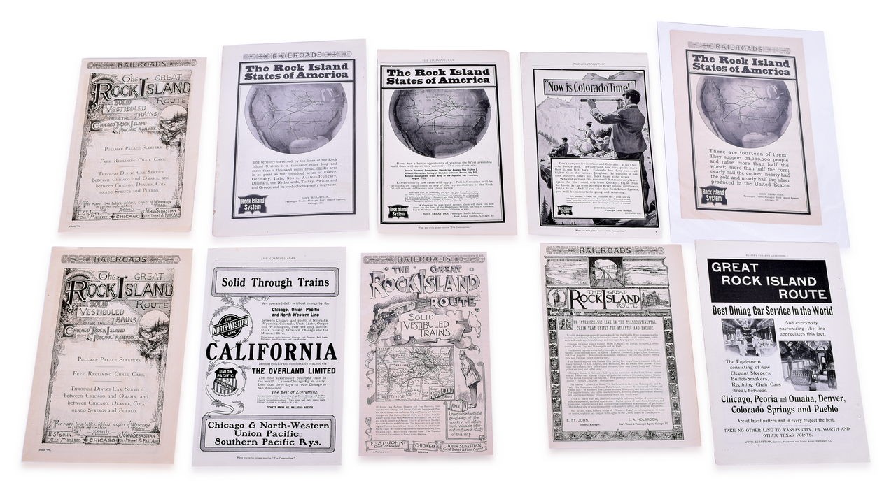 4069 - 26 Rock Island Railroad Advertisements - Late 1800's thumbnail