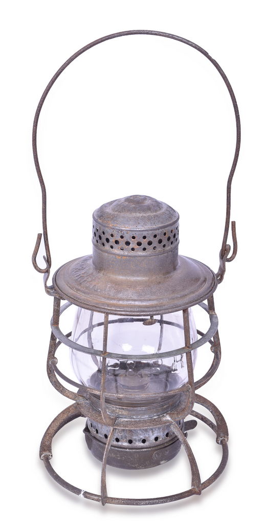 4076 - Railroad Signal Lamp and Lantern Co. Philadelphia & Reading Railroad Double Wire Guard Lantern w/ Cast Globe. thumbnail