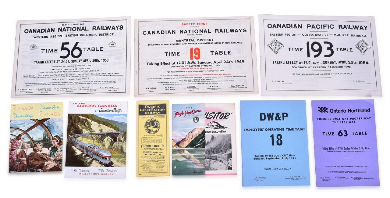 4087 - Canadian Pacific, Canadian National, and More Canadian Railroad Employee Timetables, and Travel Brochures thumbnail