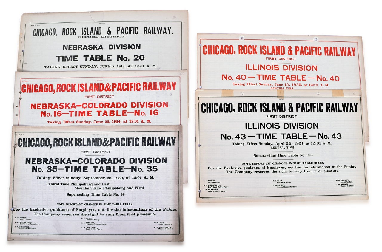 4091 - 5 Chicago, Rock Island & Pacific Illinois, Nebraska, Nebraska-Colorado Division Employee Timetables 1913-1931 thumbnail