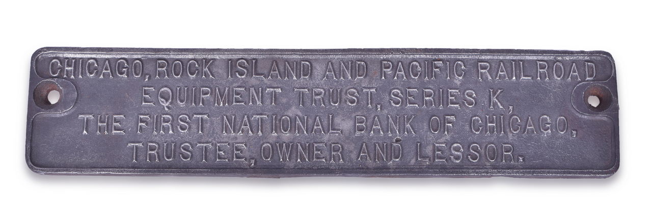 4094 - Cast Iron Rock Island Railroad Trust Plate thumbnail