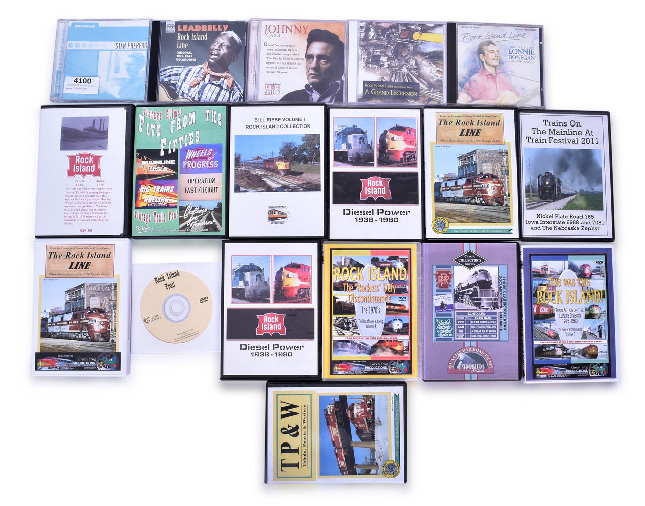 4100 - Group of Seventeen Rock Island, TP&W and Other Railroad DVDs and CDs thumbnail