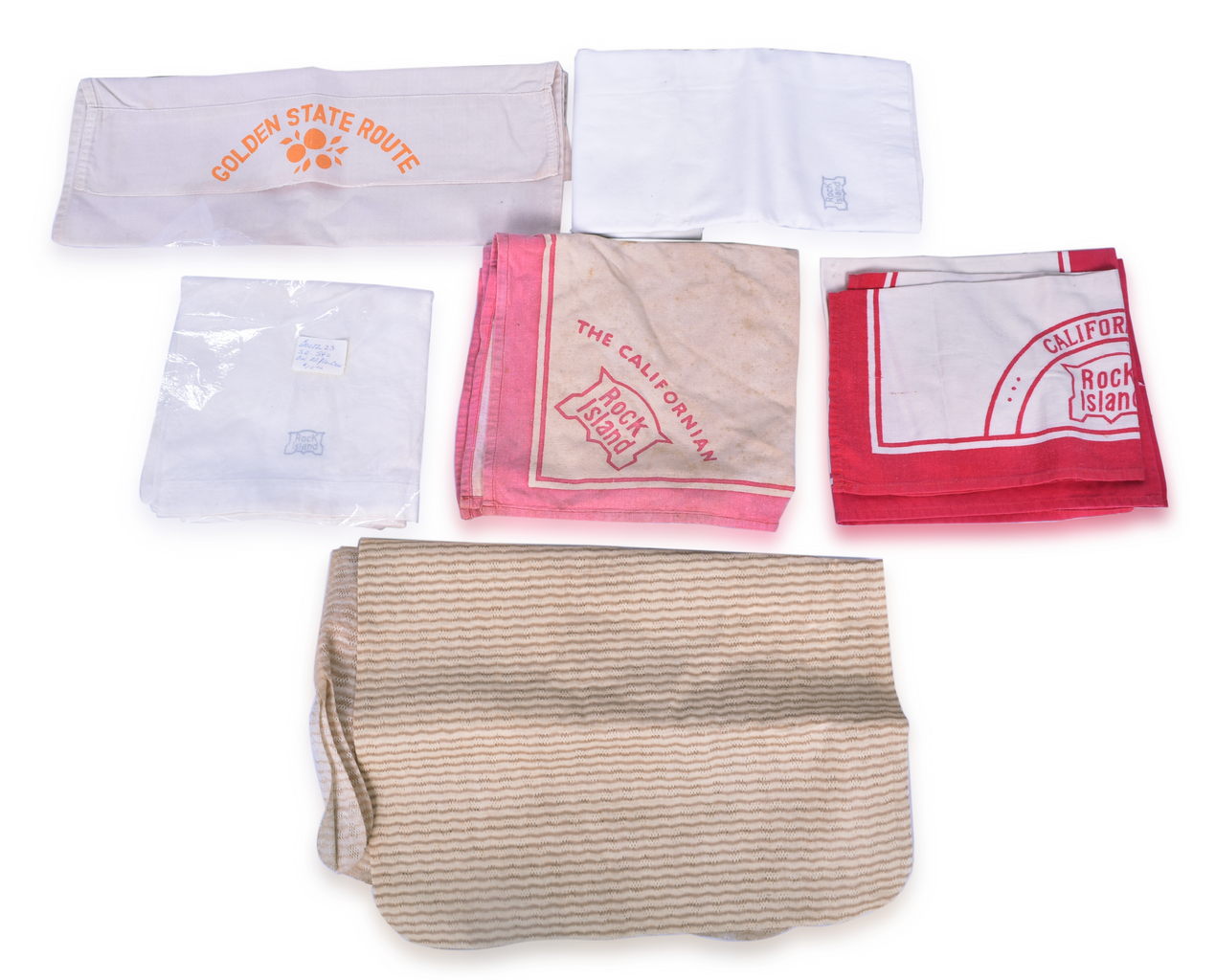 4102 - 11 Chicago, Rock Island & Pacific Head Rest Covers, Hand Towels, etc - The Californian, The Golden State thumbnail